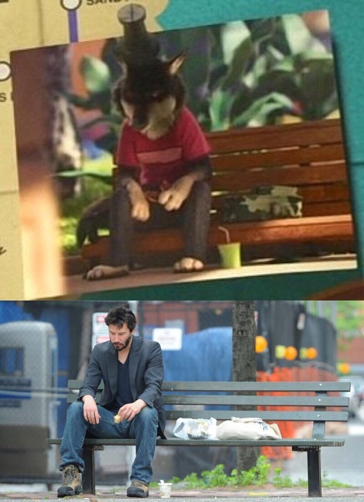 En la película “Zootropolis” se hizo deliberadamente un homenaje a Keanu Reeves y su famosa foto meme de sad Keanu
