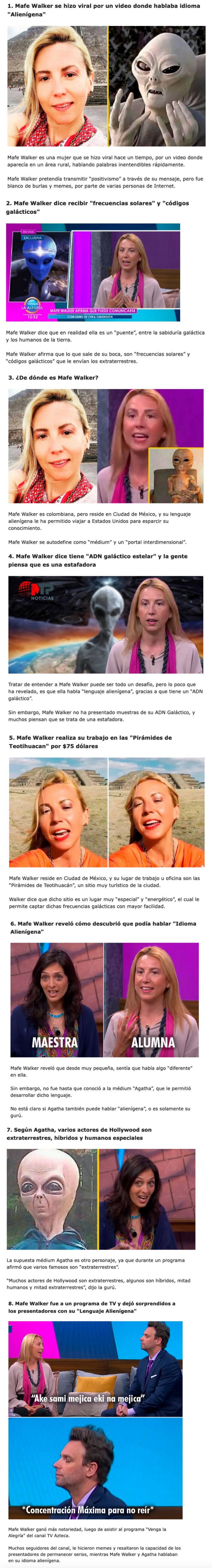 GALERÍA: 8 Curiosidades sobre “Mafe Walker”, la primera mujer que habla idioma “Alienígena”