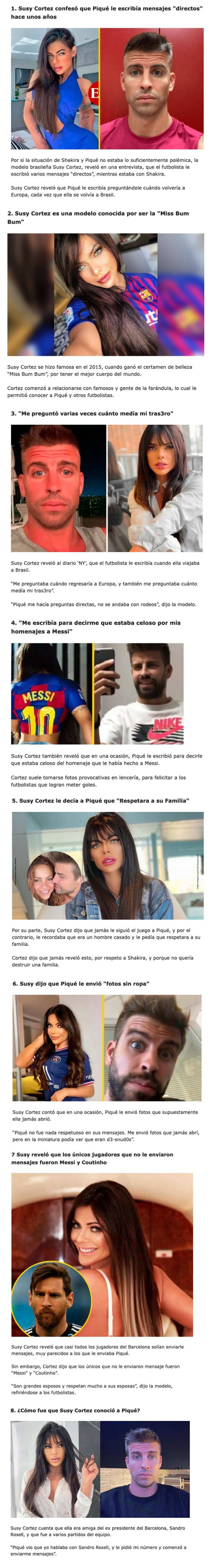 GALERÍA: 8 Revelaciones que hizo “Miss Bum Bum”, que hunden más a Piqué y sus infidelidades