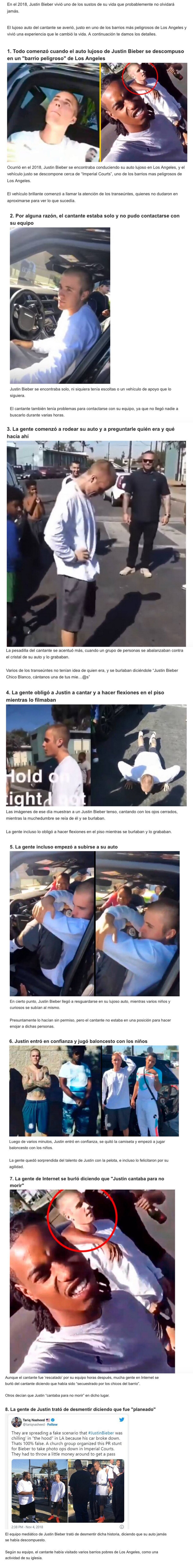 GALERÍA: Esto pasó con Justin Bieber la vez en la que su auto se averió en uno de los barrios más peligrosos de Los Angeles