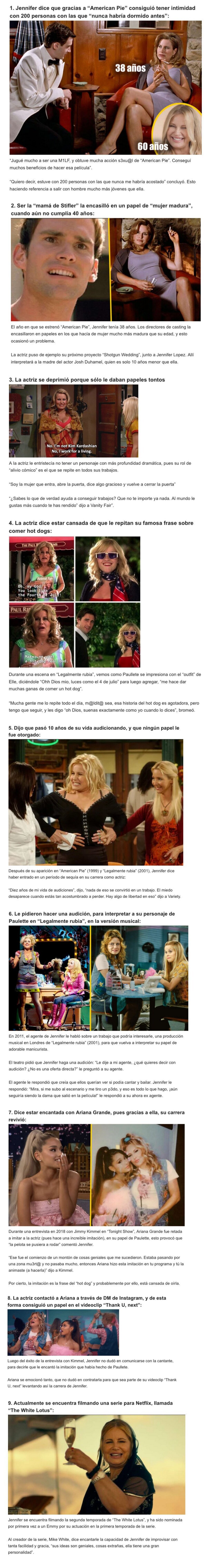 GALERÍA: 9 Cosas que le pasaron a Jennifer Coolidge, luego de interpretar a la “mamá de Stifler”