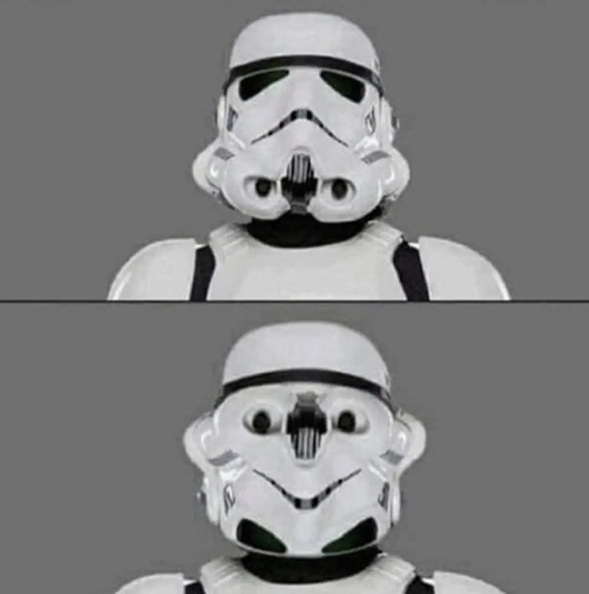 Si le das la vuelta al casco de un soldado imperial sí que da miedo