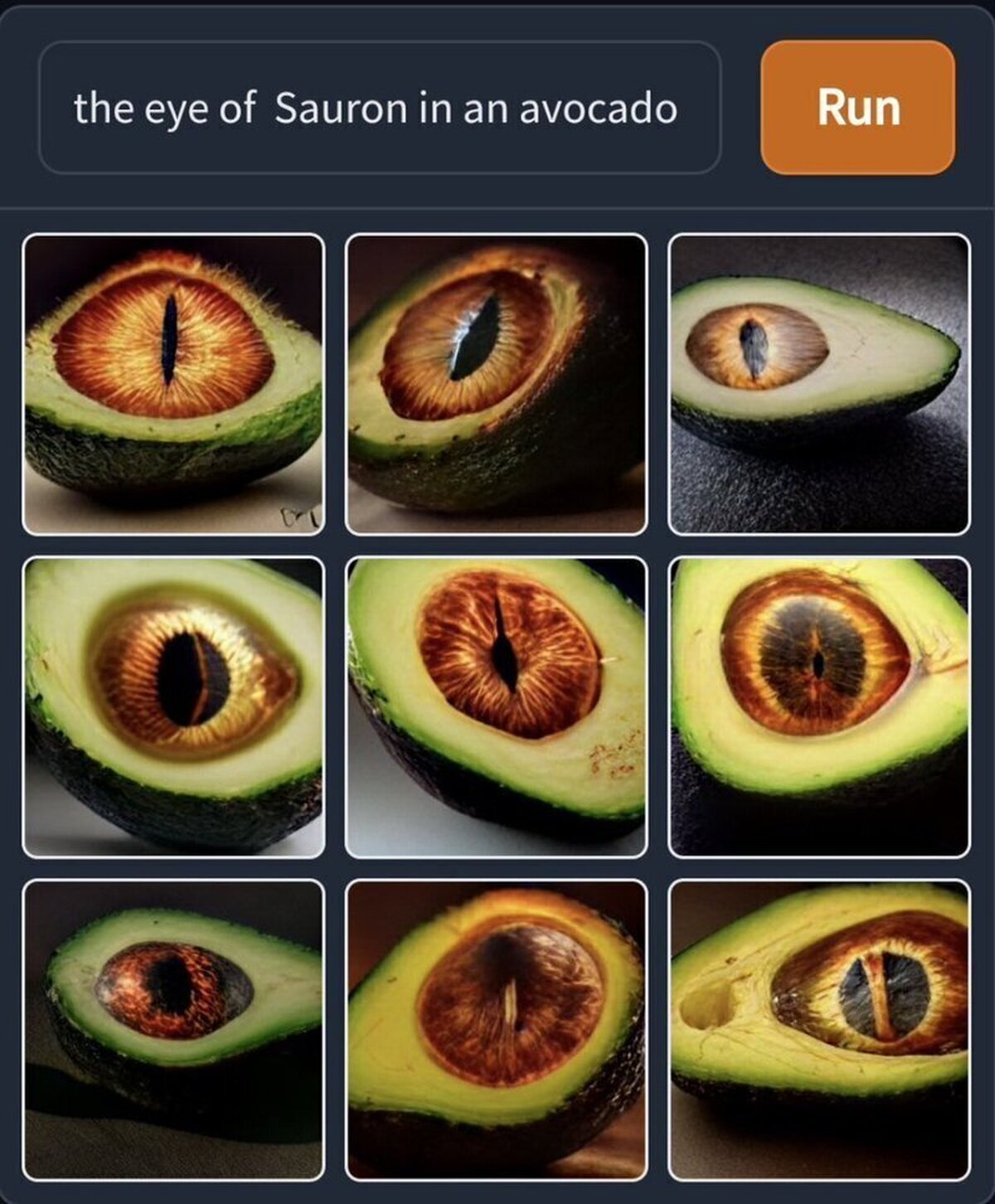  El ojo de Sauron en aguacates