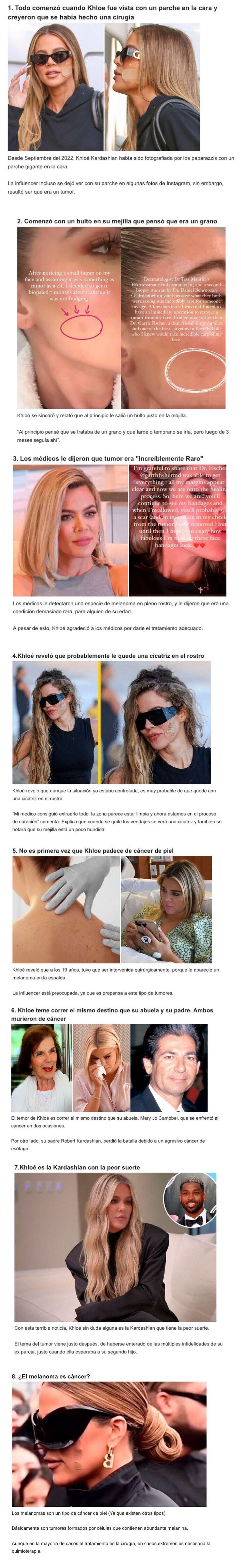 GALERÍA: 8 Detalles sobre el tumor que le extirparon a Khloe Kardashian en la cara