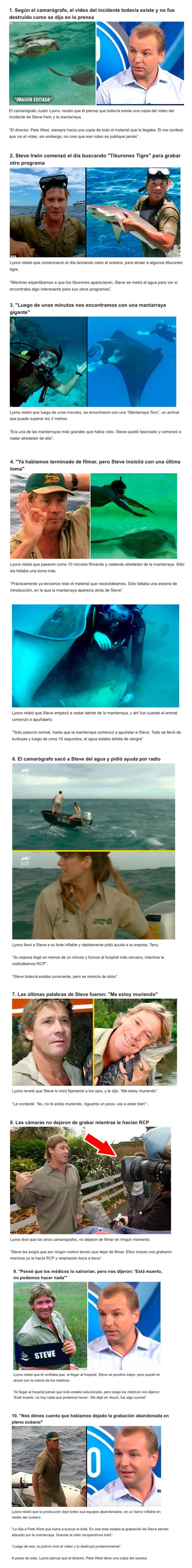 GALERÍA: 10 cosas que ocurrieron en los últimos momentos del “Cazador de Cocodrilos” según su cámara