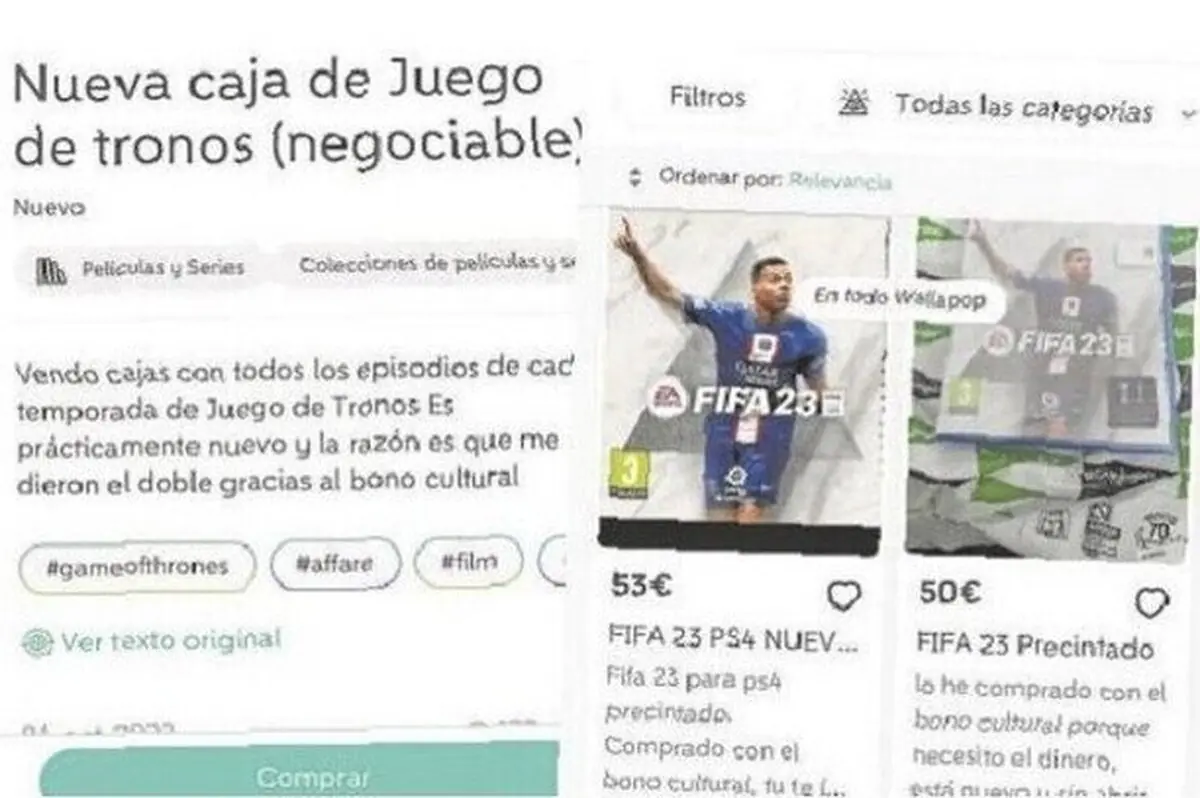 Jóvenes que cobraron el Bono Cultural están vendiendo videojuegos en Wallapop