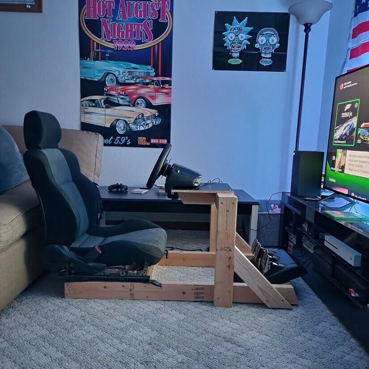 Setup casero para los juegos de carreras