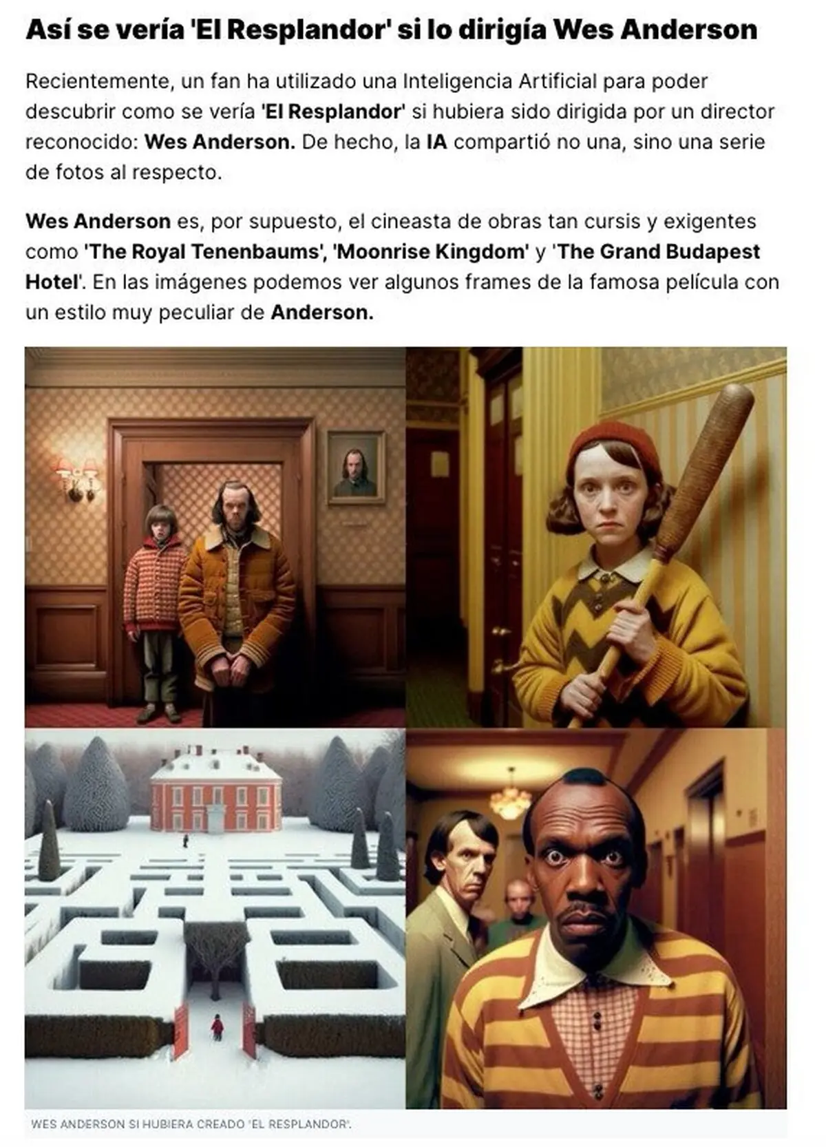 GALERÍA: Así se vería 'El Resplandor' si lo hubiese dirigido el genial Wes Anderson
