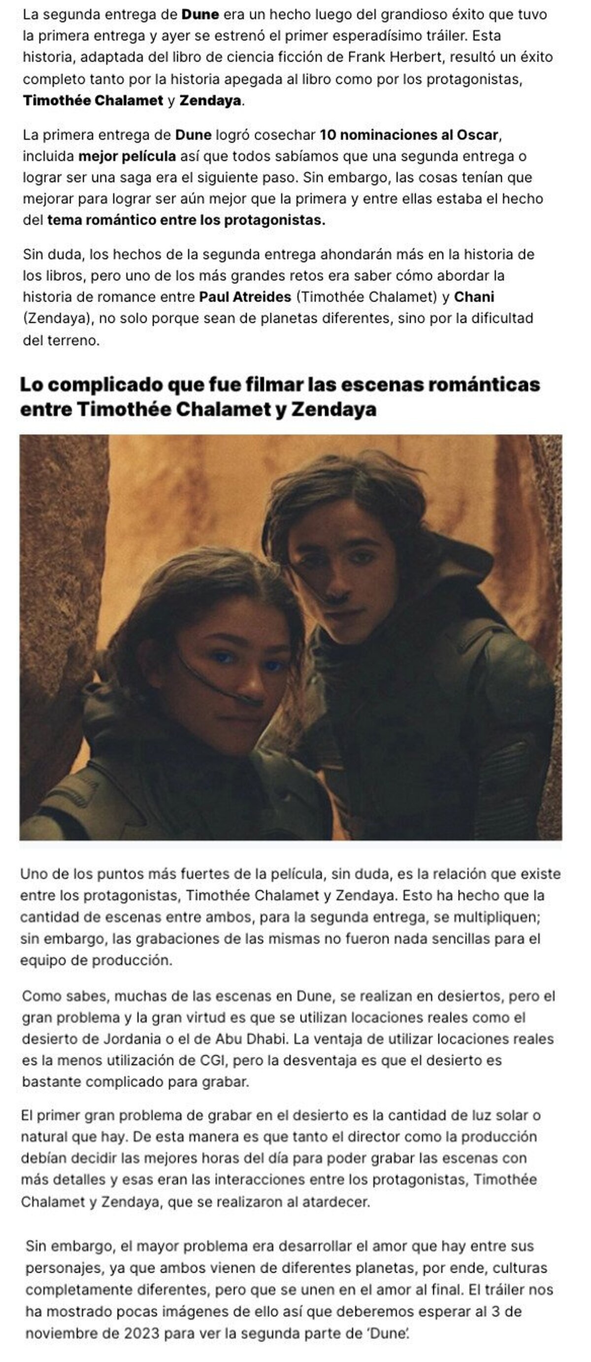 GALERÍA: Te contamos por qué fue complicado que fue filmar las escenas románticas entre Timothée Chalamet y Zendaya