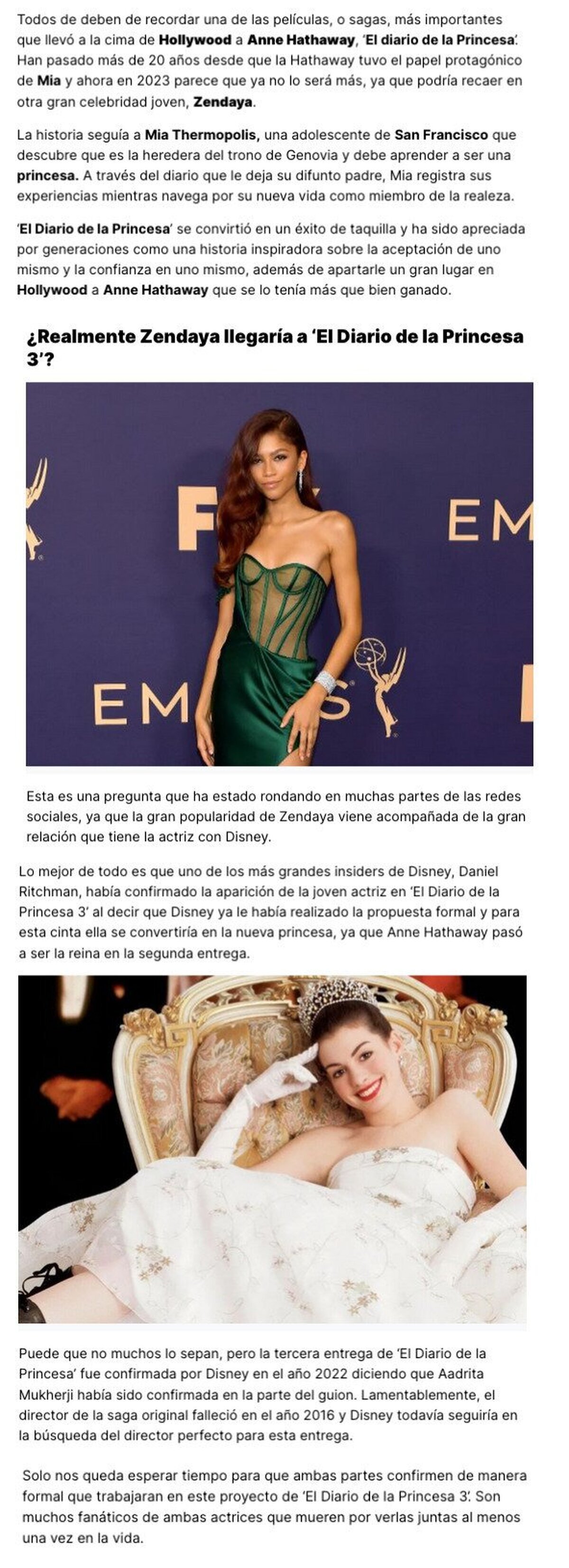GALERÍA: Zendaya podría quedarse con un icónico personaje de Disney