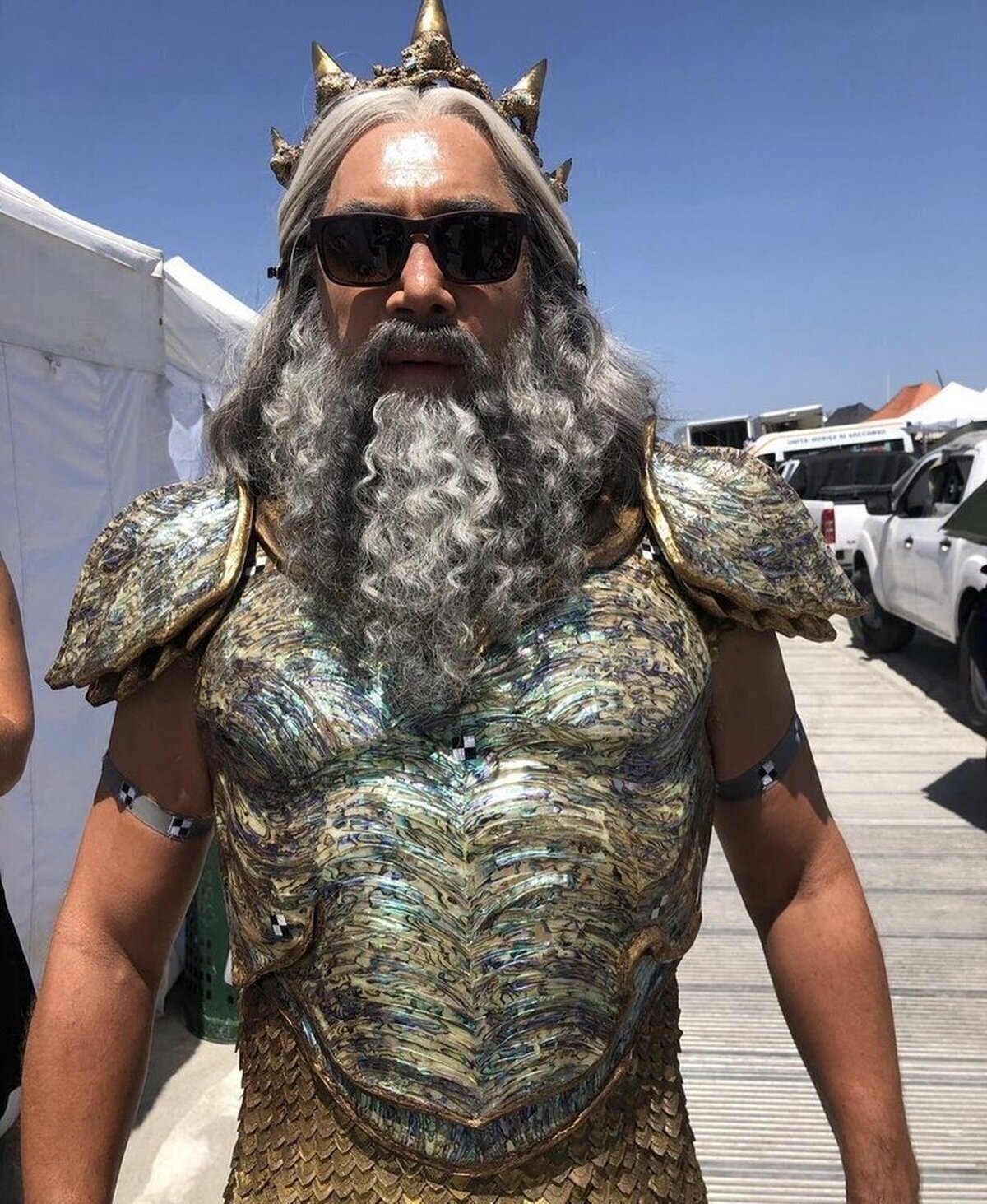 Javier Bardem como Tritón en el set de 'LA SIRENITA' 