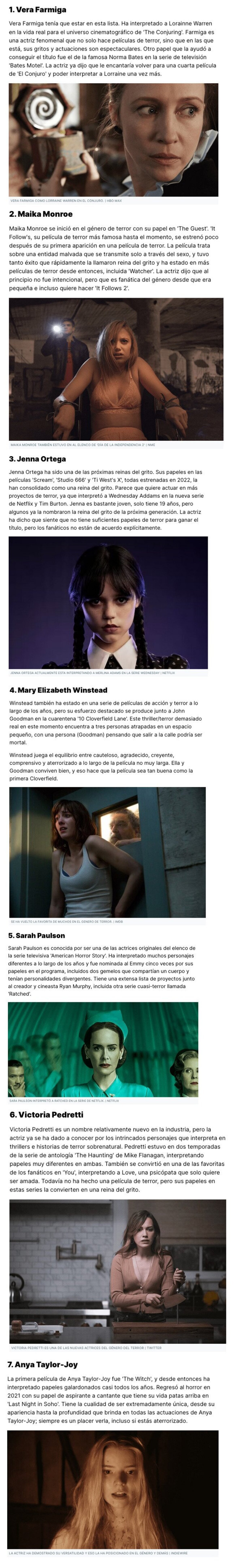 GALERÍA: Estas son las 7 nuevas REINAS del cine de terror de la actualidad