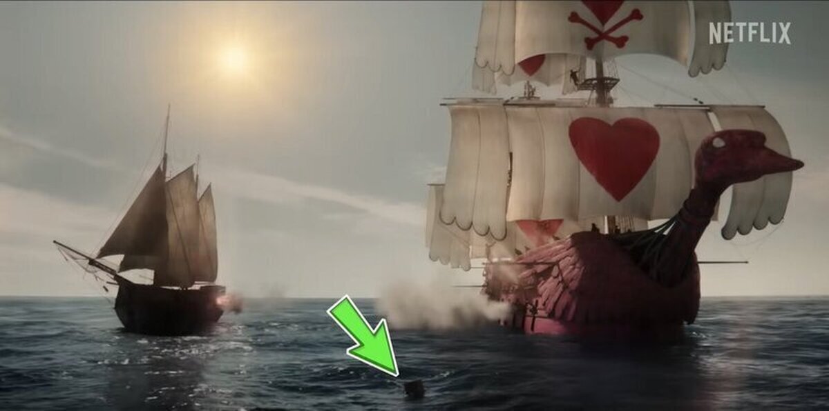 Puedes ver al barril de Luffy acercándose al tráiler de Alvida en el tráiler de One Piece