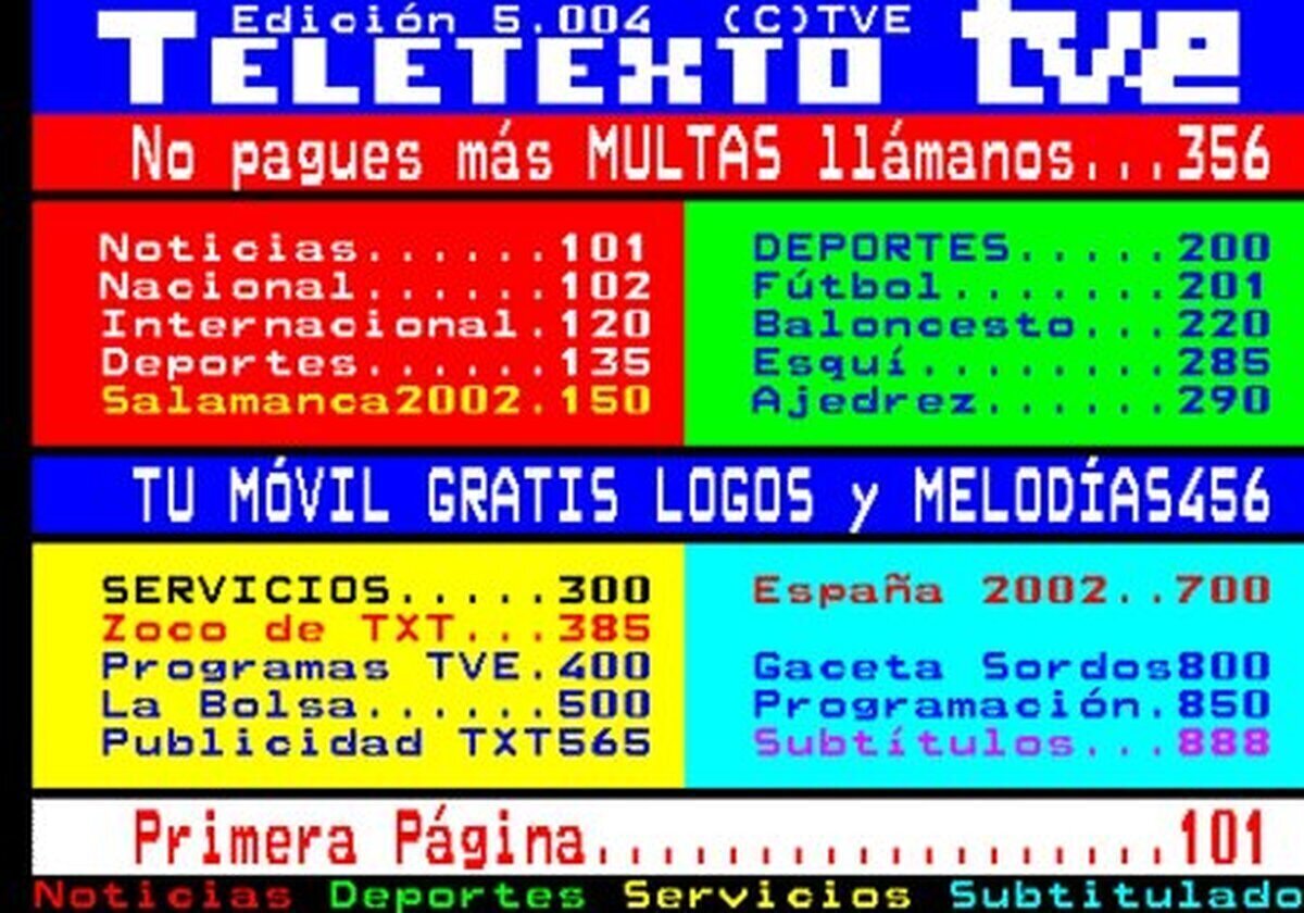 Hoy he descubierto que mi padre sigue usando el teletexto, yo que pensaba que esto ya no funcionaba.
