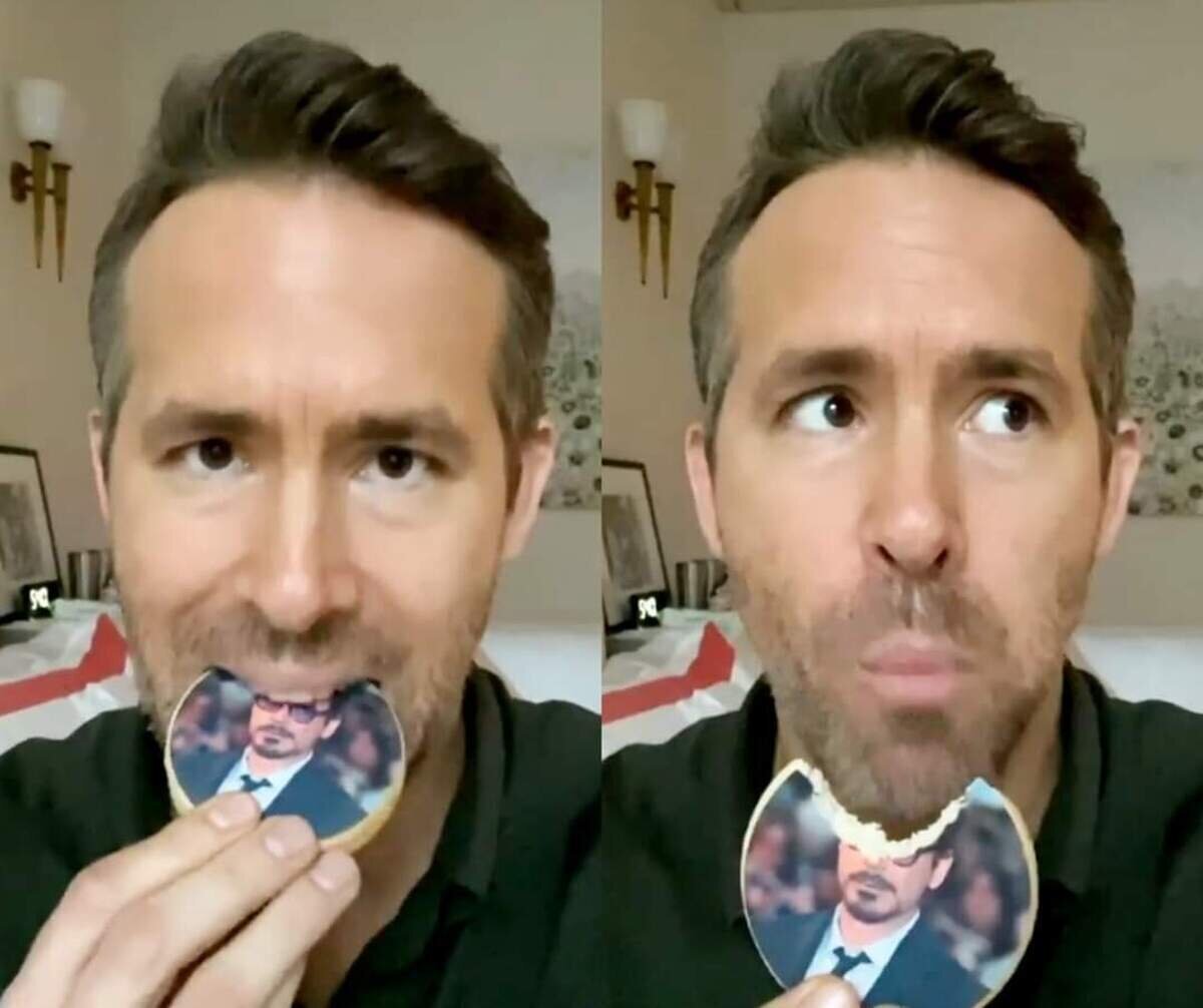 Ryan Reynolds comiendo pan de muerto el día 1, qué cabrón