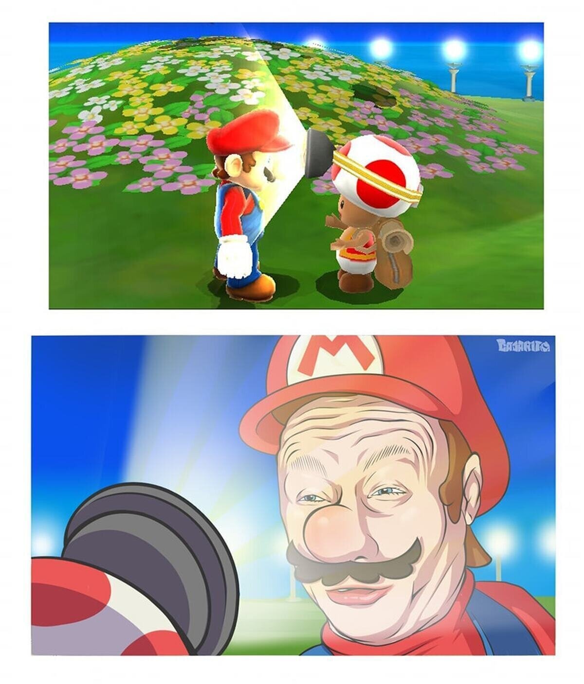 Toad, no te acerques tanto...