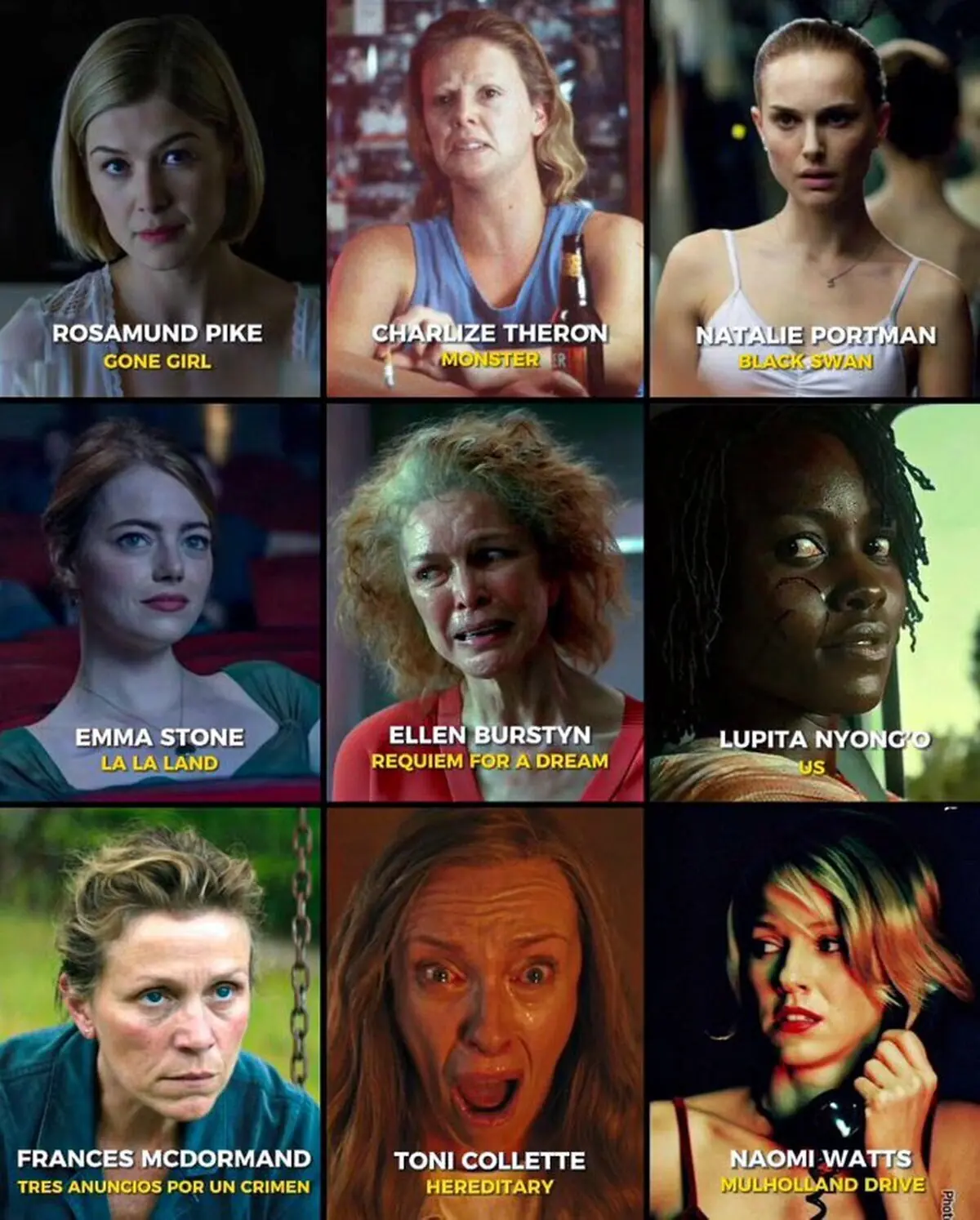 Estas son NUEVE de las mejores actuaciones femeninas del siglo XXI ¿Cuáles son tus 3 favoritas?
