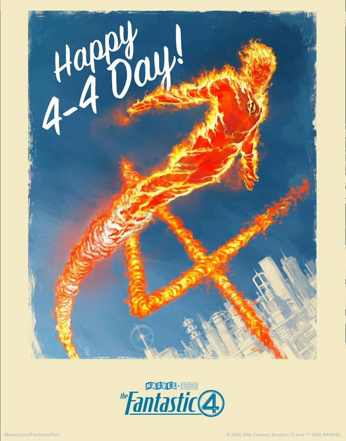 ¡Nuevo póster de La Antorcha Humana de Los 4 Fantásticos de Marvel Studios!
