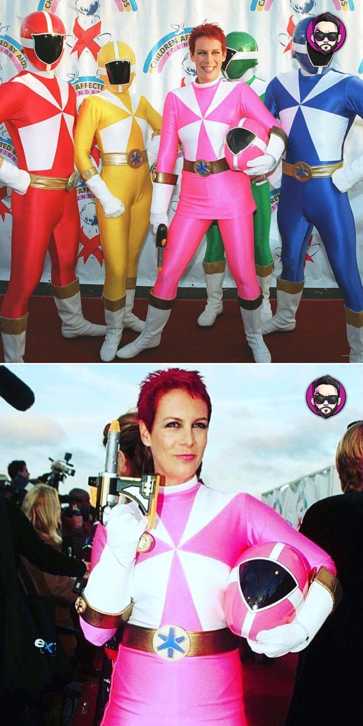 Dato curioso: Jamie Lee Curtis hizo cosplay como la ranger rosa en 2018, haciendo equipo con otros cosplayers de los #PowerRangers a beneficio de la fundación para niños afectados por el VIH.