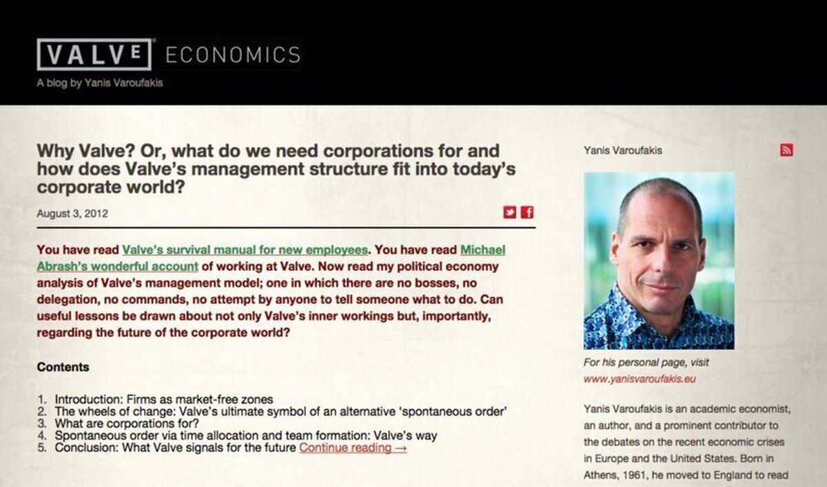 Un ex trabajador de Valve se convierte en el ministro de economía de Grecia