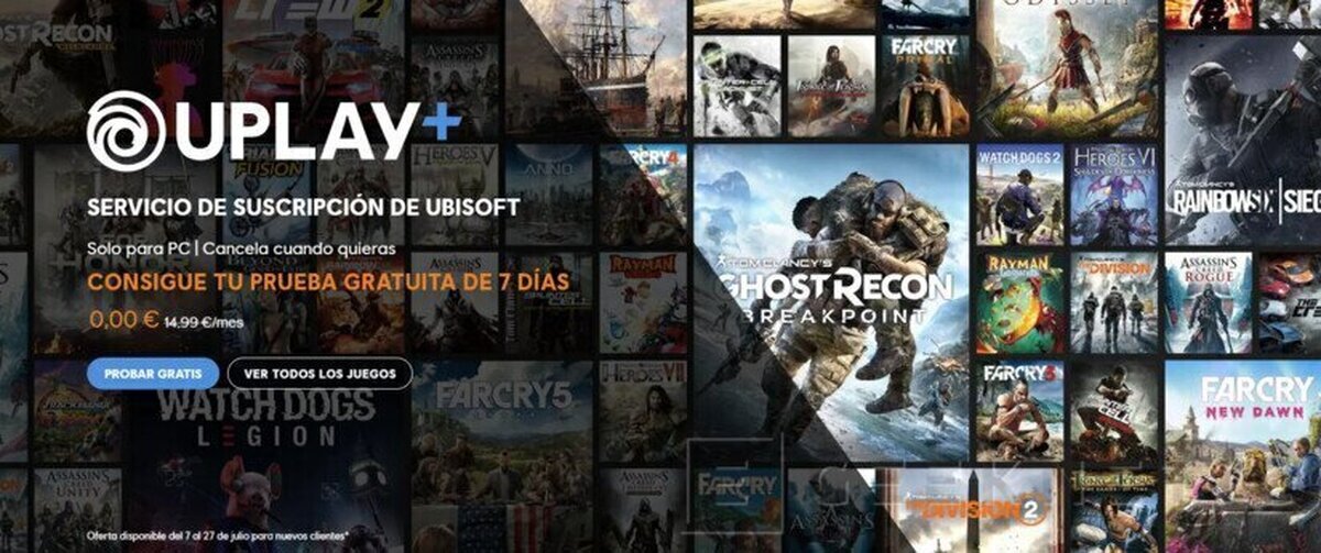 ¿Sabes que puedes probar gratis UPlay durante una semana? Más de 100 juegos gratis
