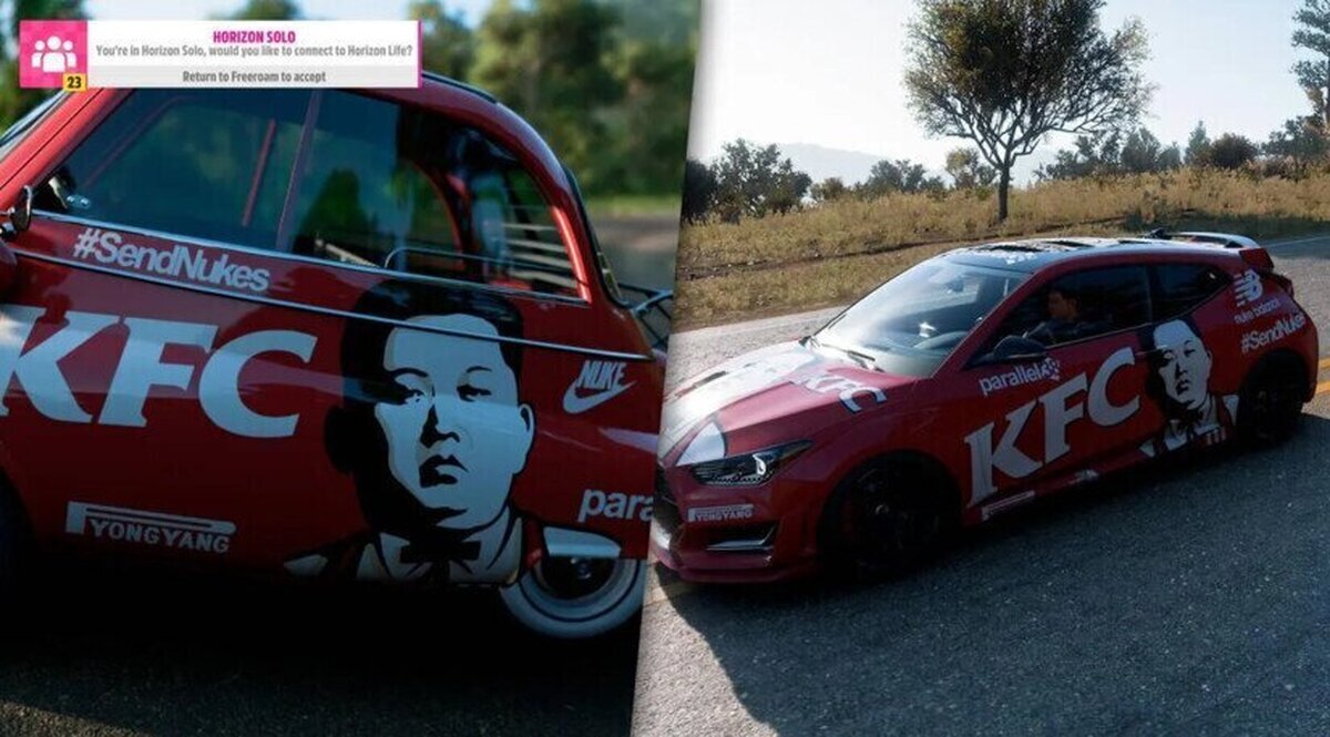 Expulsado de Forza Horizon 5 durante 8000 años por crear un vinilo de Kim Jong-un