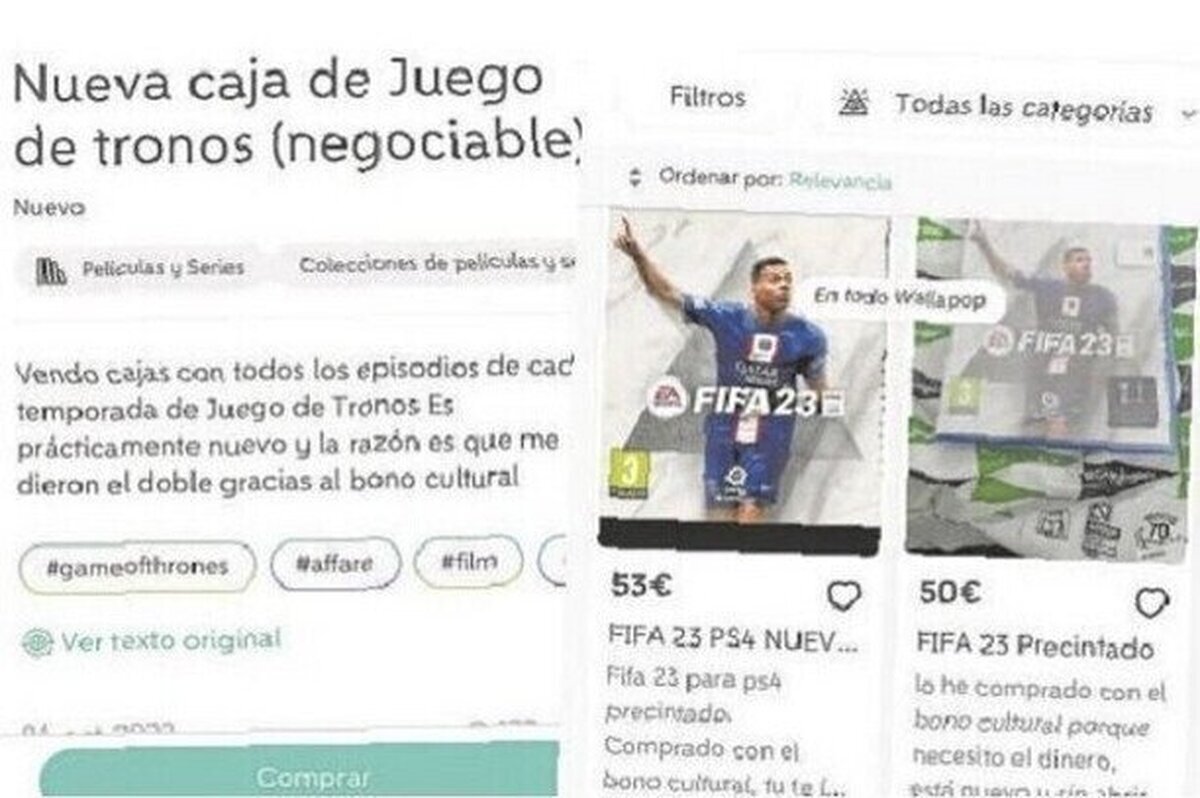 Jóvenes que cobraron el Bono Cultural están vendiendo videojuegos en Wallapop