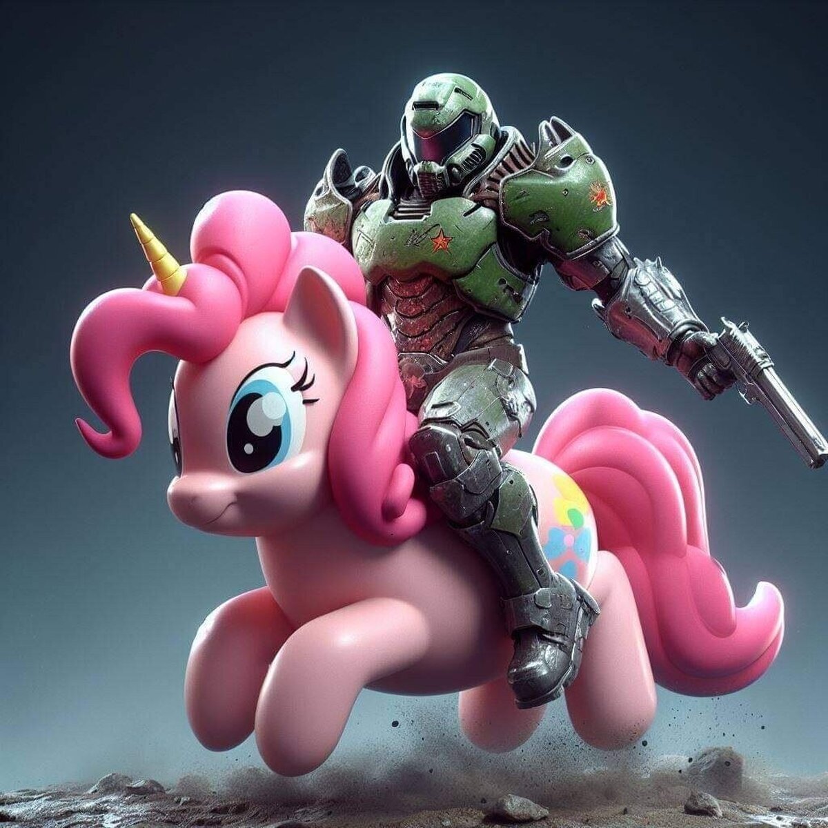 Doomguy y su fiel corcel