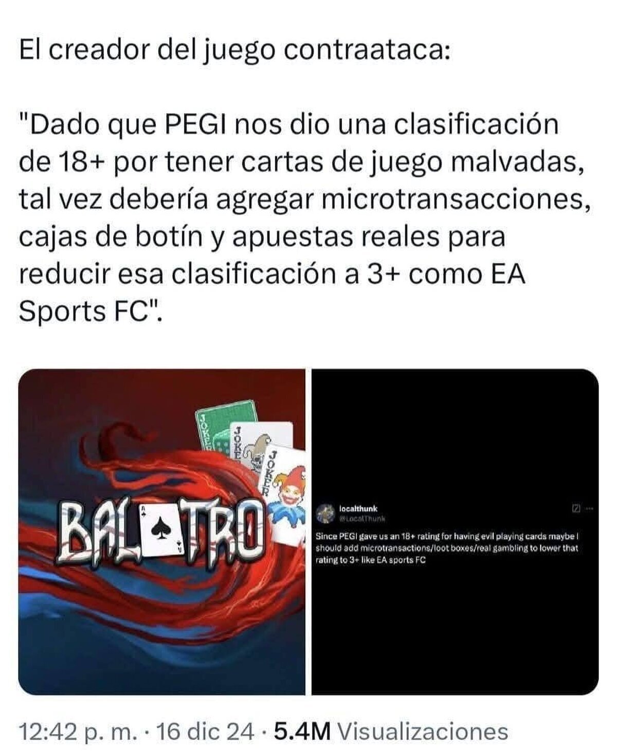 Basadísimo el creador de Balatro