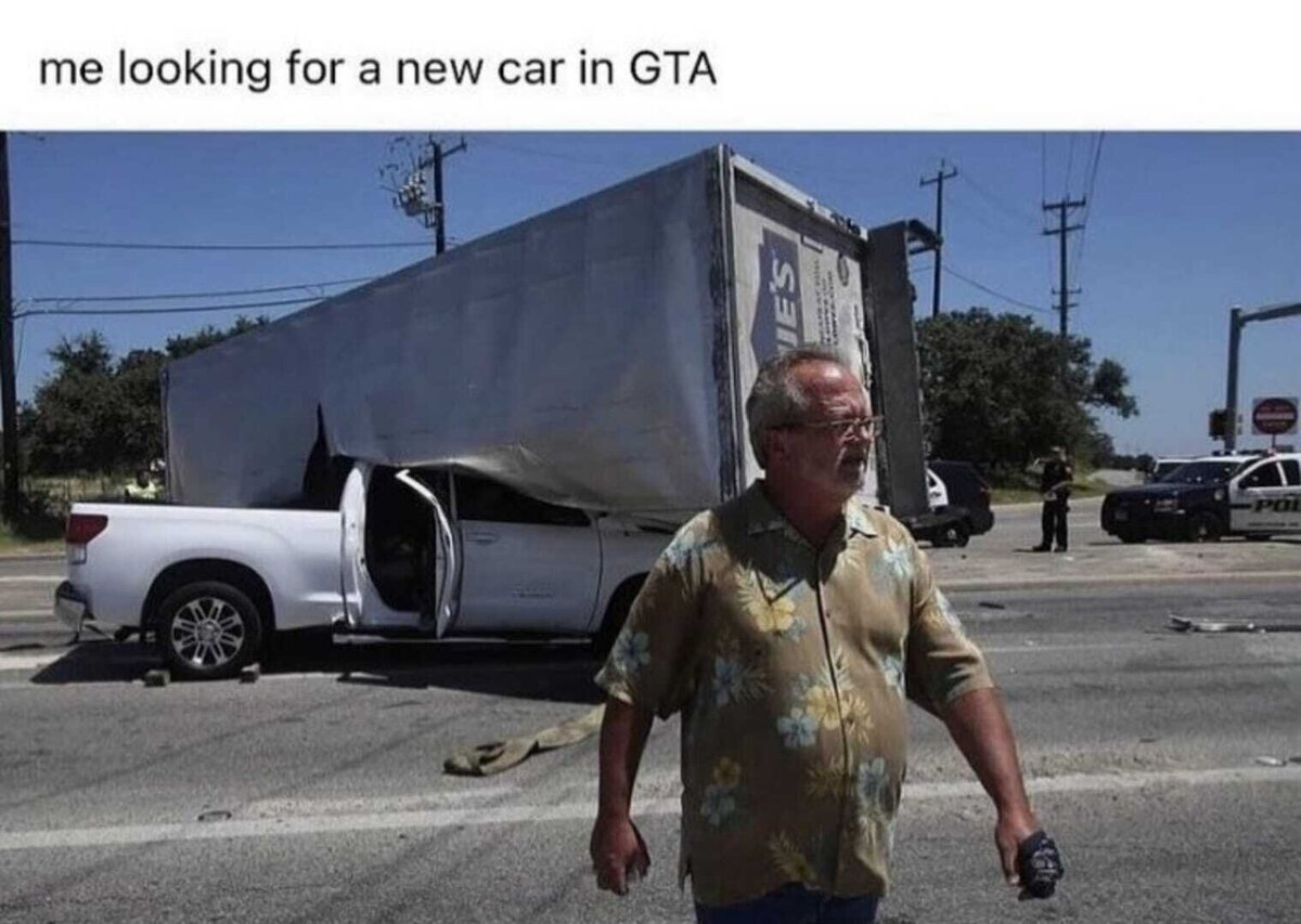Yo buscando un nuevo coche en el GTA
