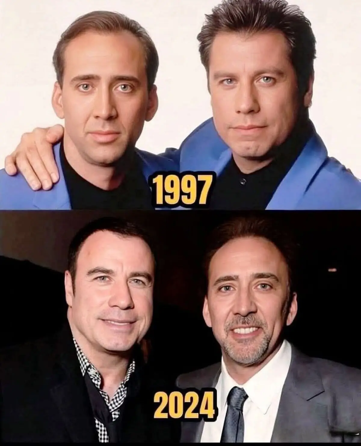 John Travolta y John Travolta 30 años despues