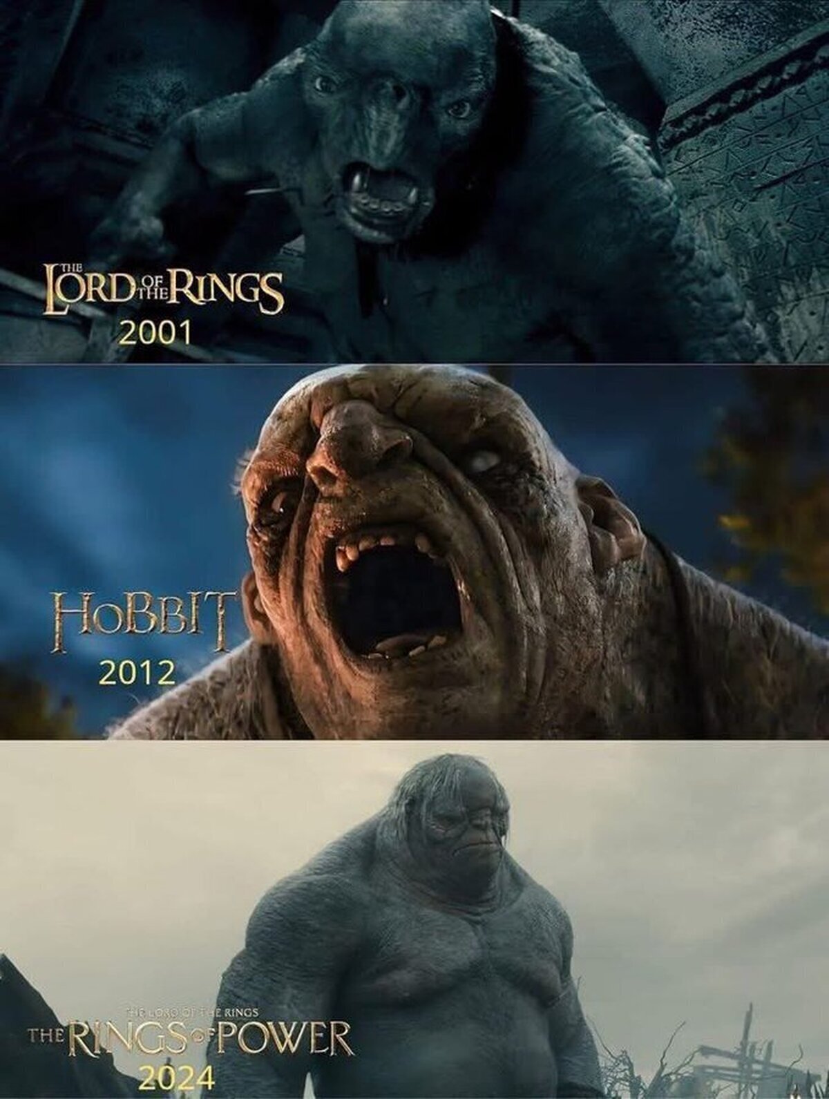Los trolls a lo largo de los años en todas las adaptaciones de El Señor de los Anillos