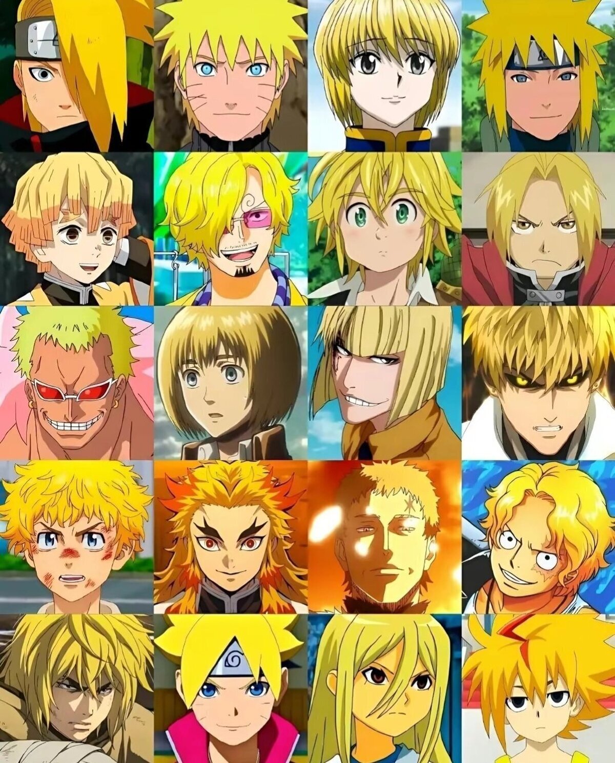Personajes de cabello amarillo