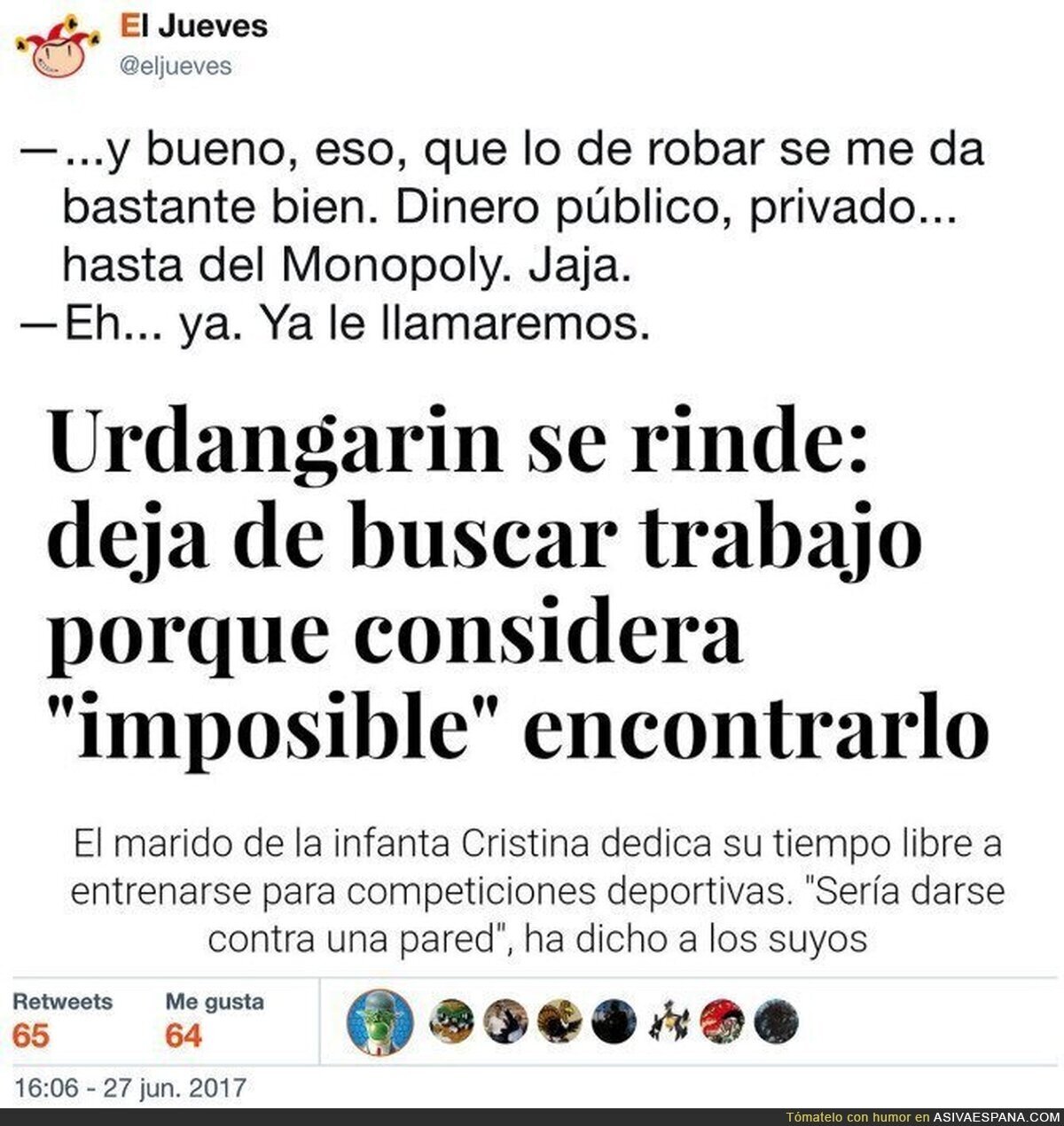 Urdangarín se apunta al INEM