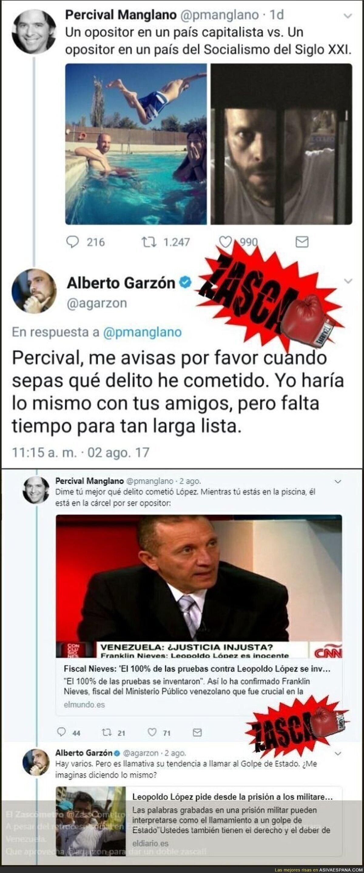 Alberto Garzón vuelve a dejar en evidencia(por duplicado) al cuñao Percival Manglano