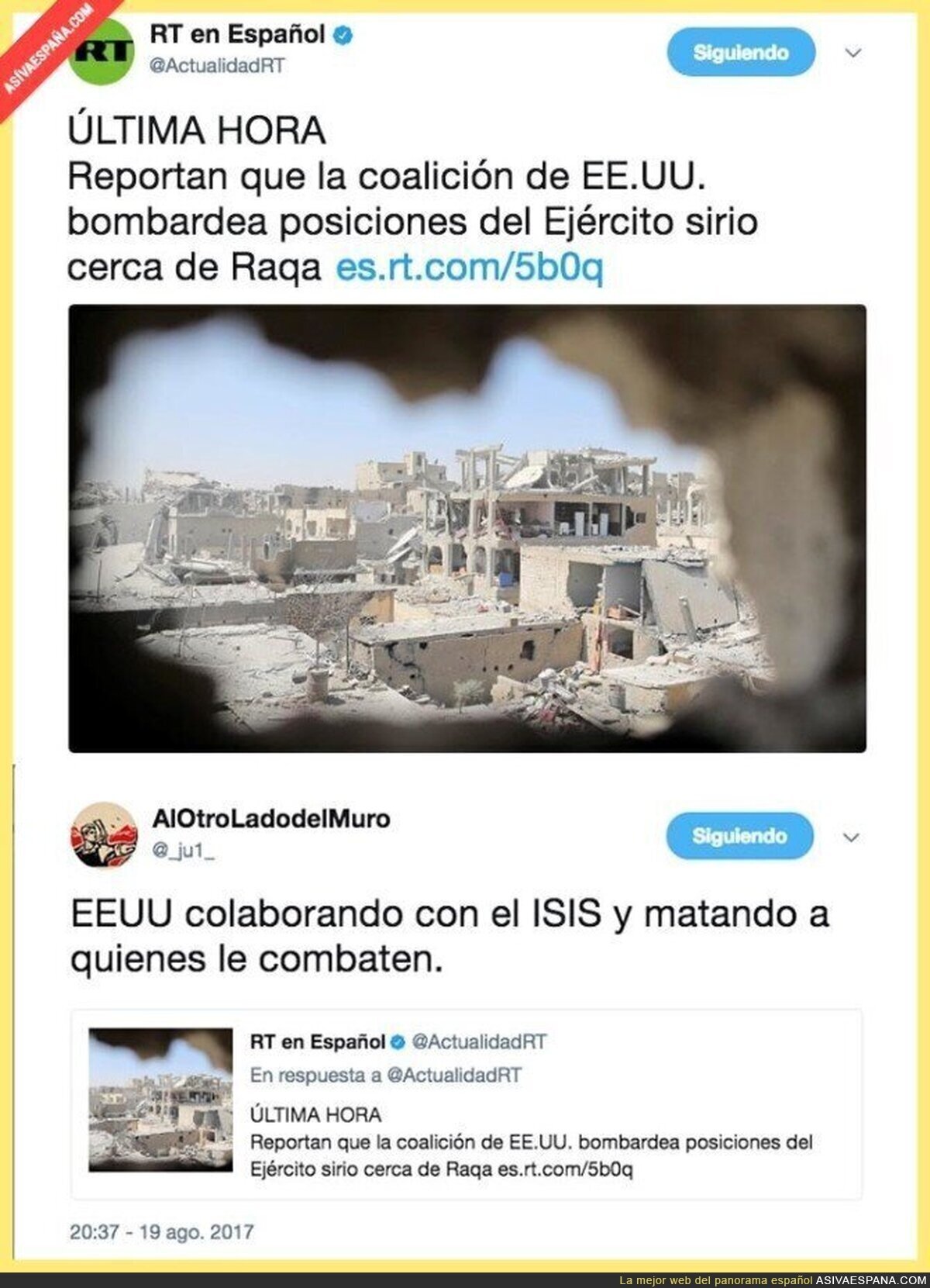 Estados Unidos ayudando a ISIS