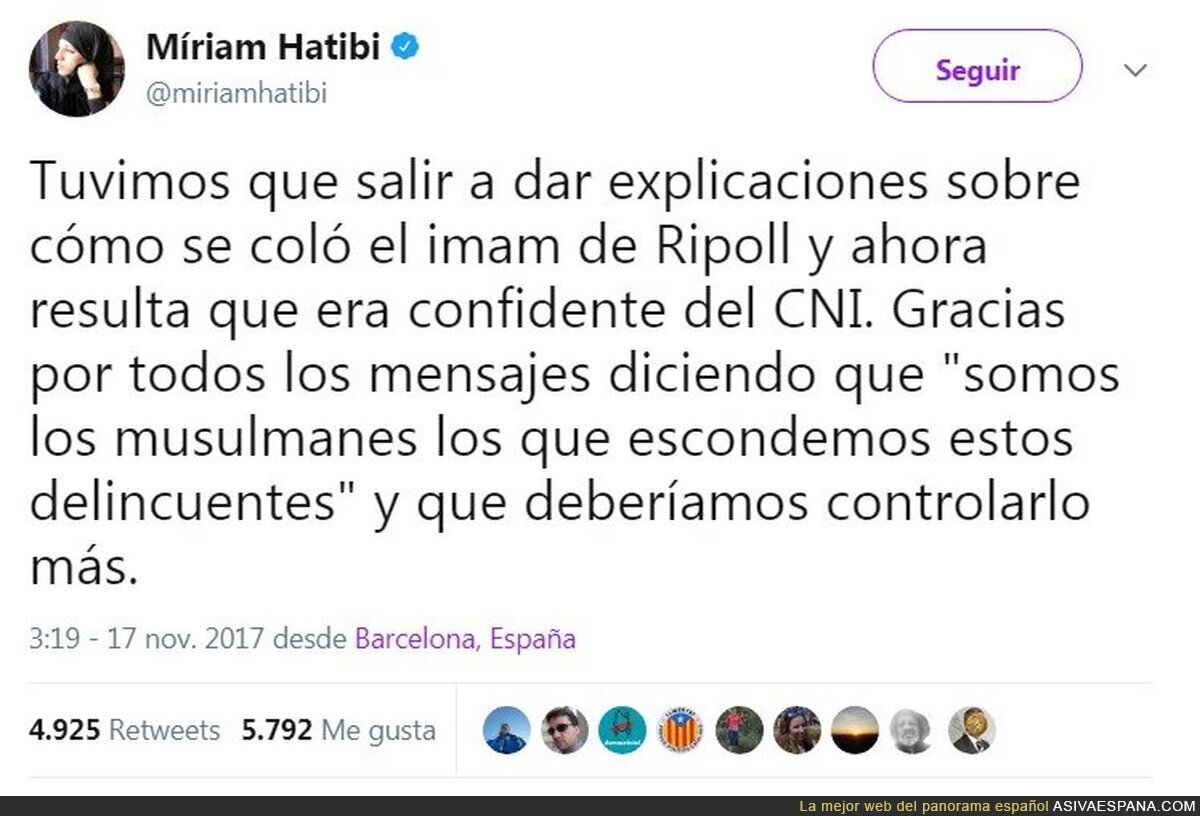 Míriam Hatibi dejando las cosas claras