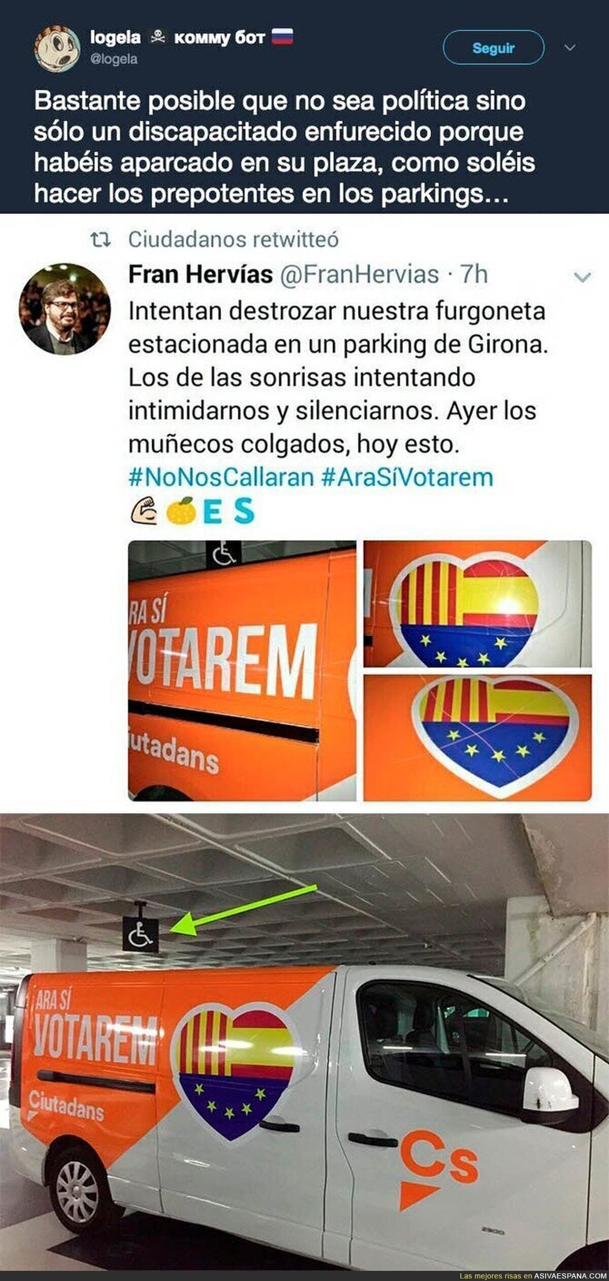 Ciudadanos difunde un intento de agresión a uno de sus coches y les pillan haciendo algo peor