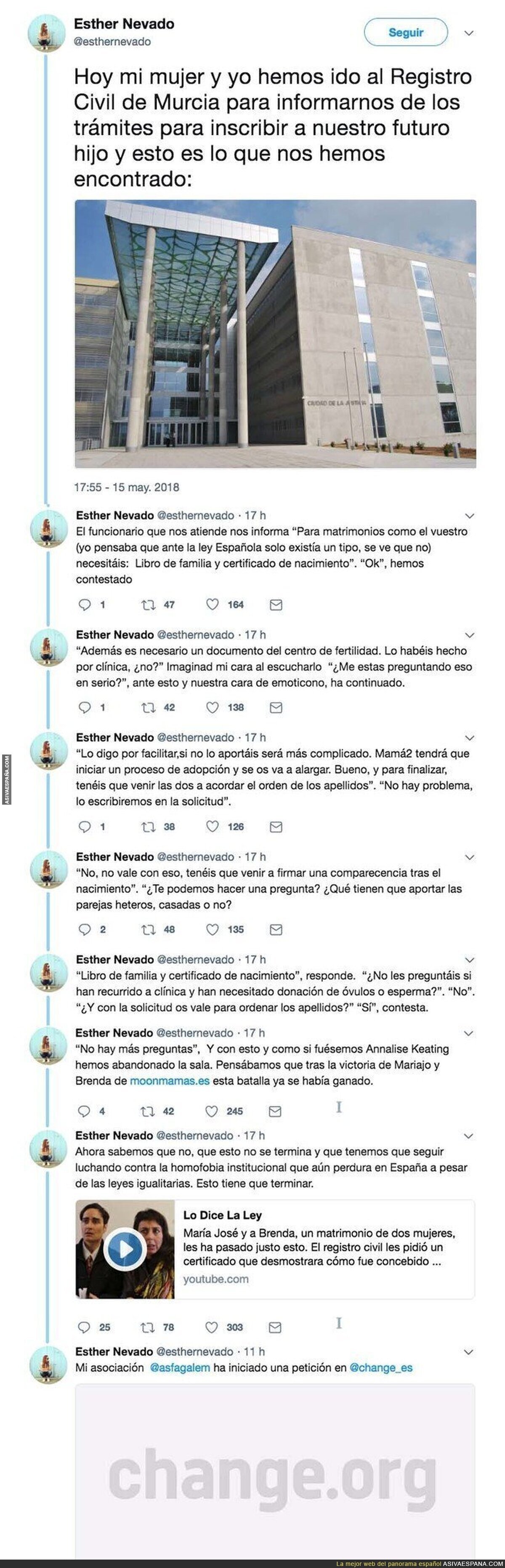 La terrible discriminación que ha sufrido esta pareja al intentar inscribir a su hijo en el Registro Civil