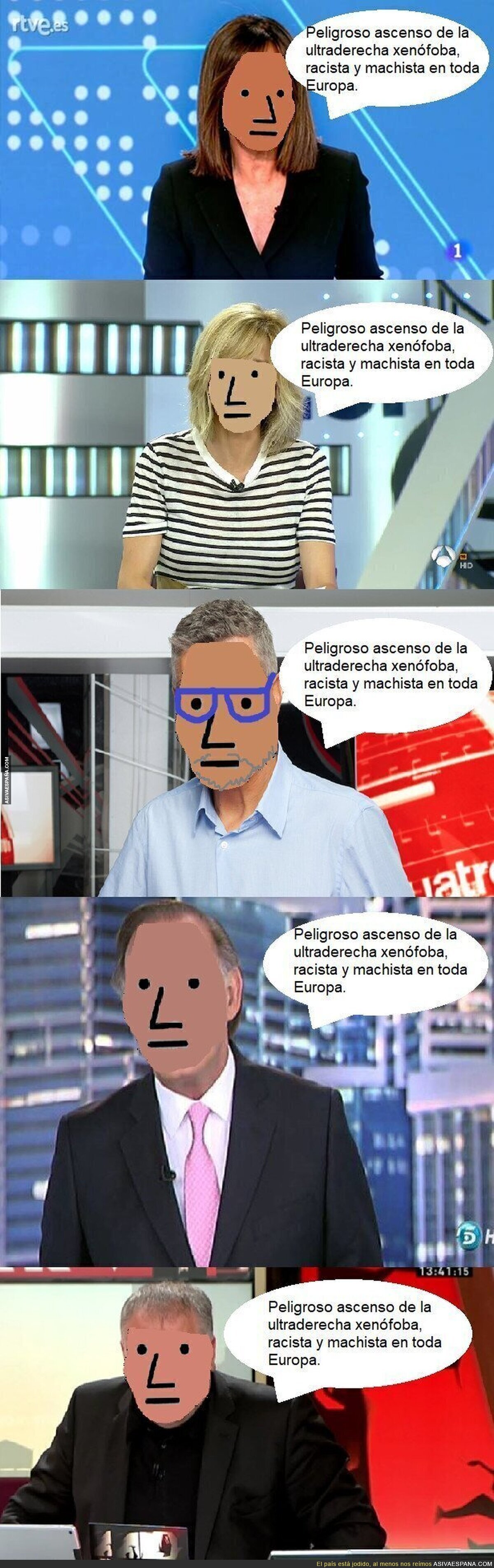 La misma frase una y otra vez en los medios. Son igual que robots programados