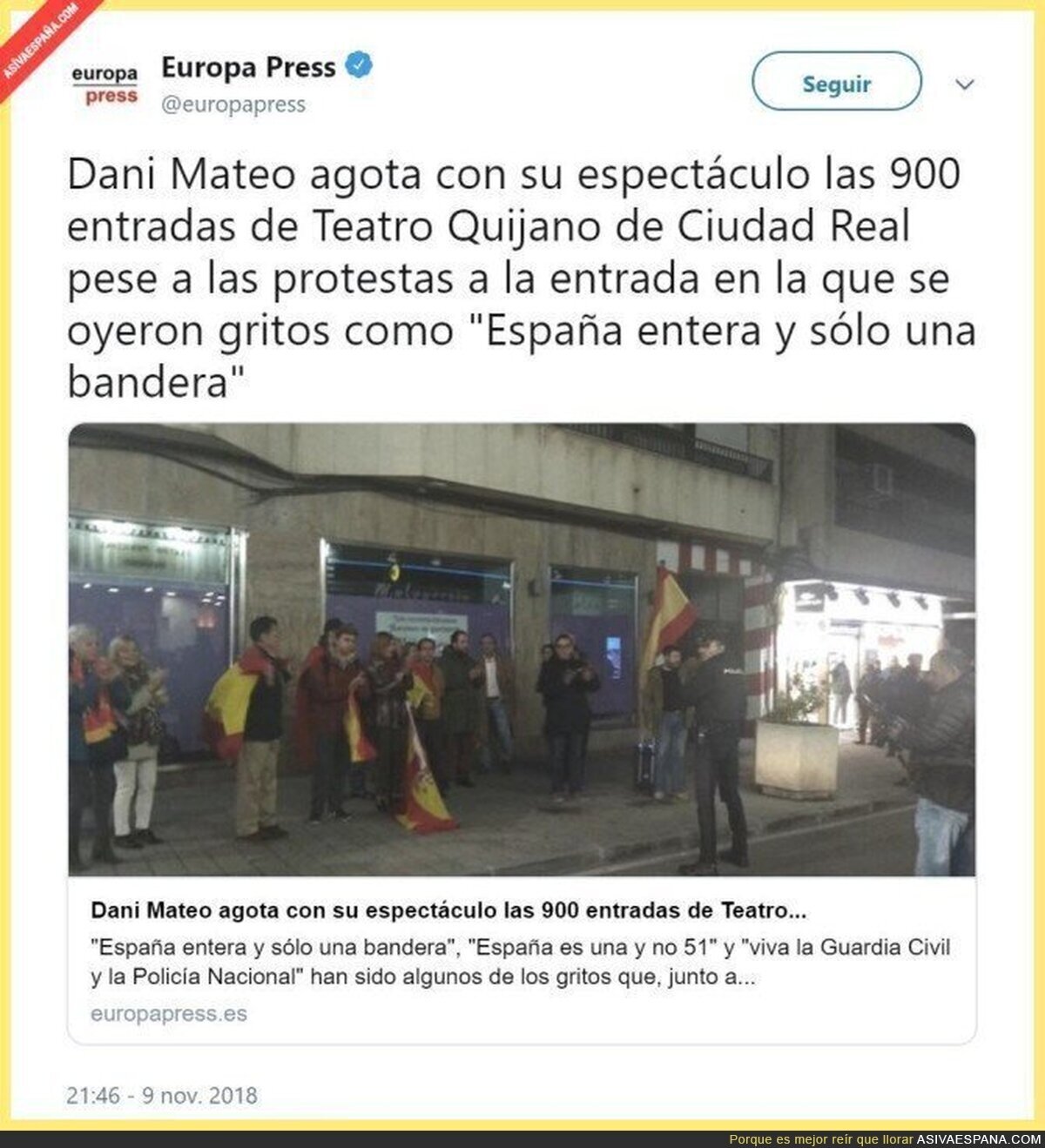 Los que protestaban era la primera vez que veían un teatro tan de cerca