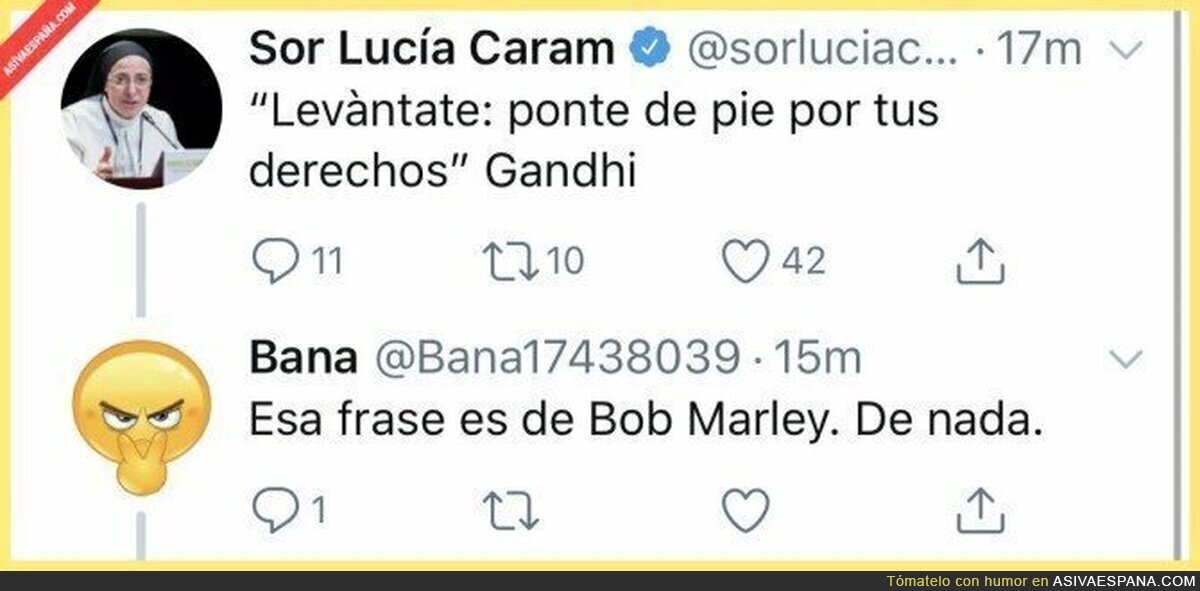 Las fuentes de Sor Lucia Caram no son fiables