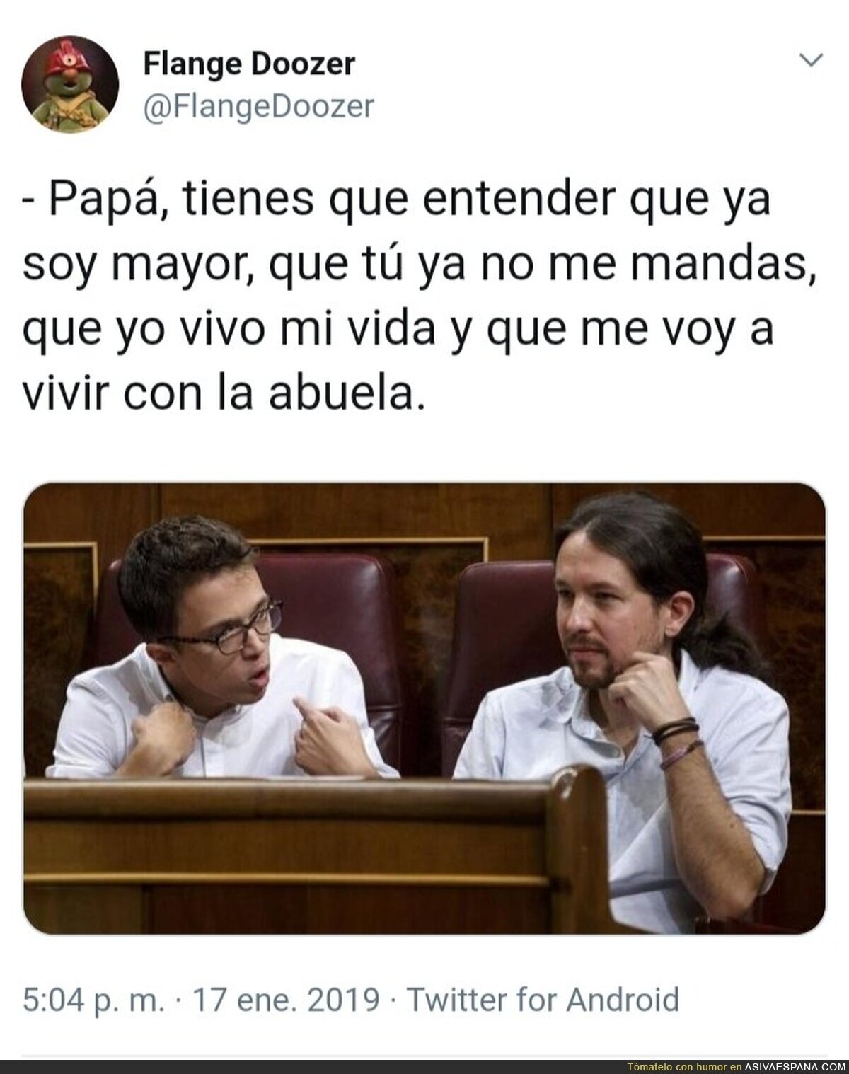 Errejón ya es mayor de edad y se va con la abuela