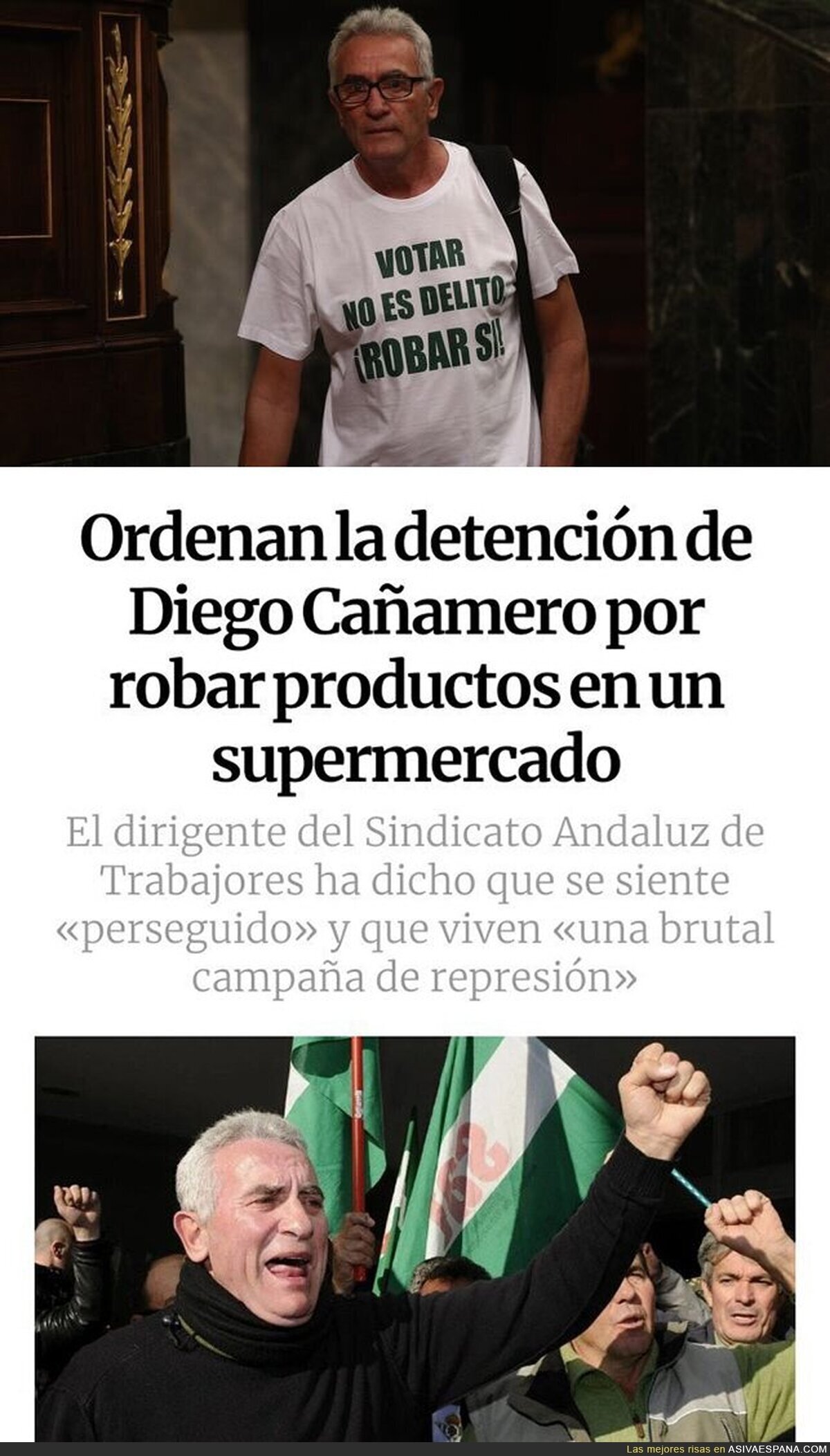 Diego Cañamero no predica con sus camisetas