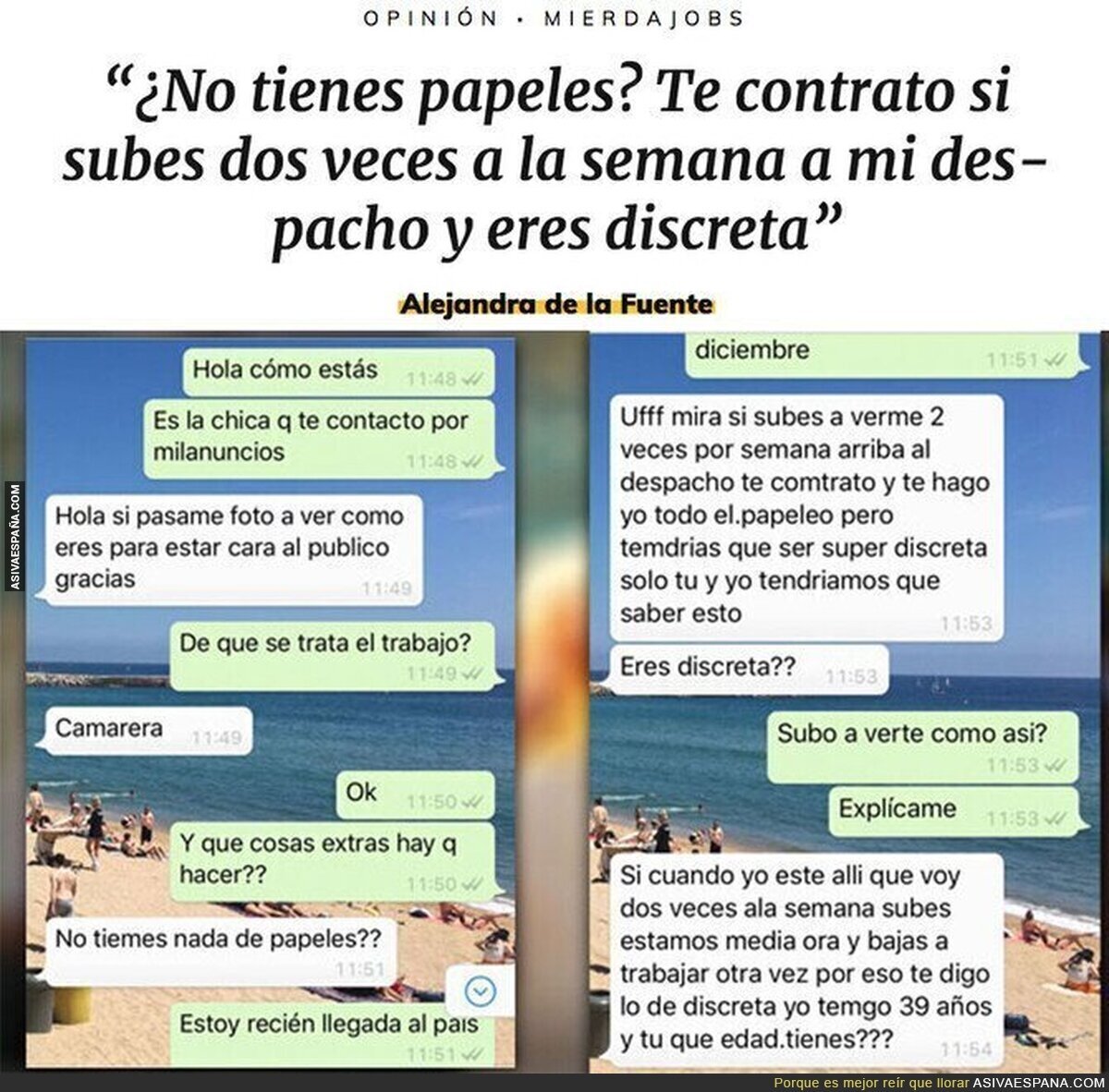 La polémica conversación de un jefe machista, explotador, abusador y vio lador que necesita una empleada