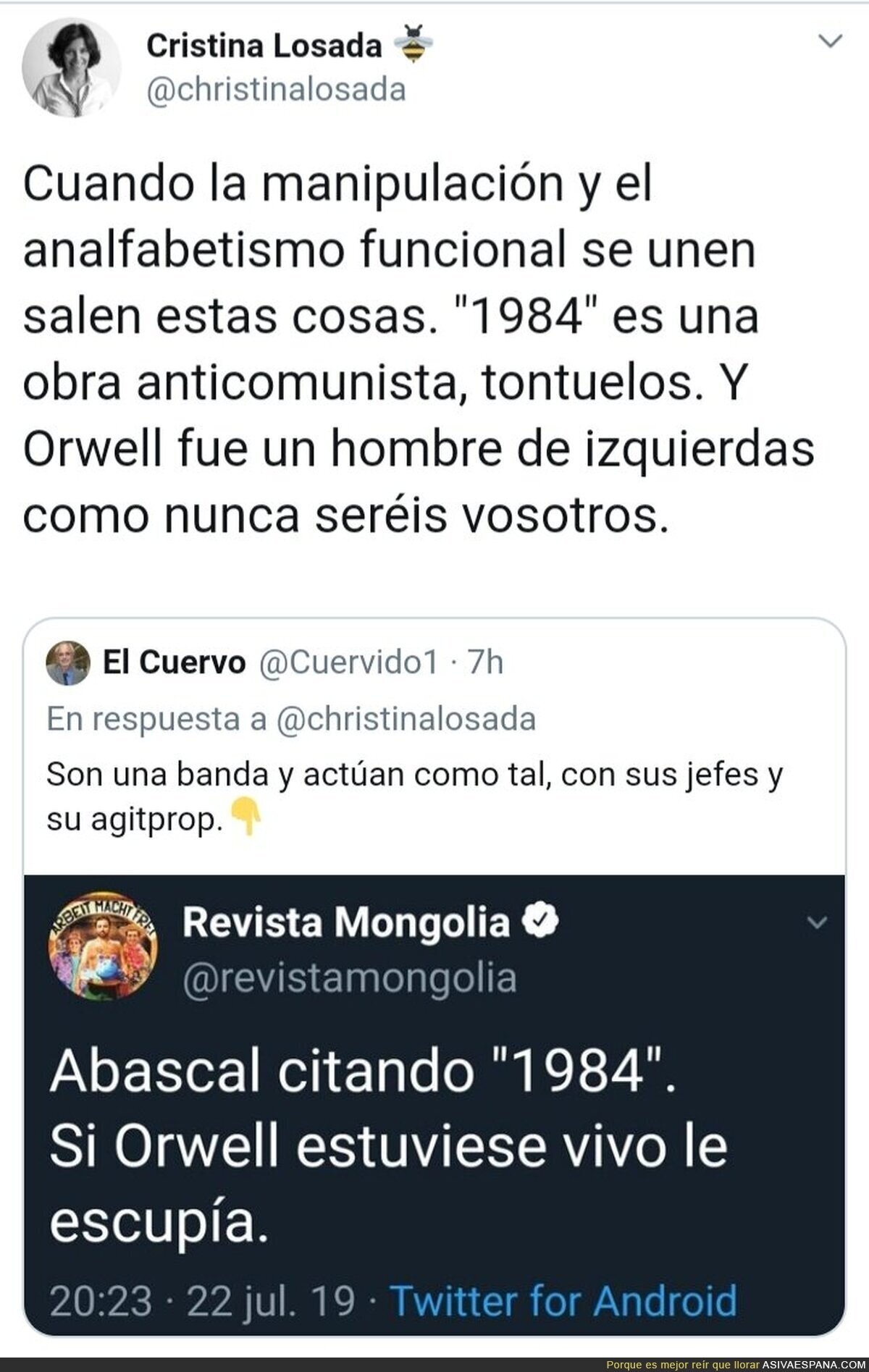 Un minuto de silencio por los comunistas de Mongolia, que no se han leído "1984"