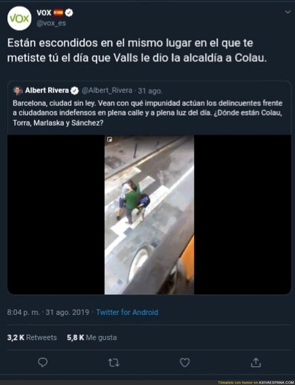 Zasca épico de VOX a Alberto Carlos Rivera