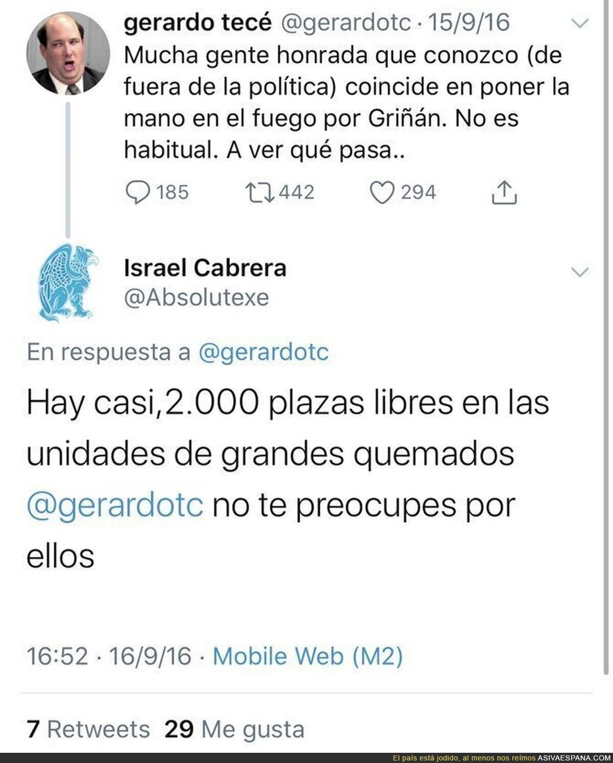 Cuanta gente quemada por Griñán