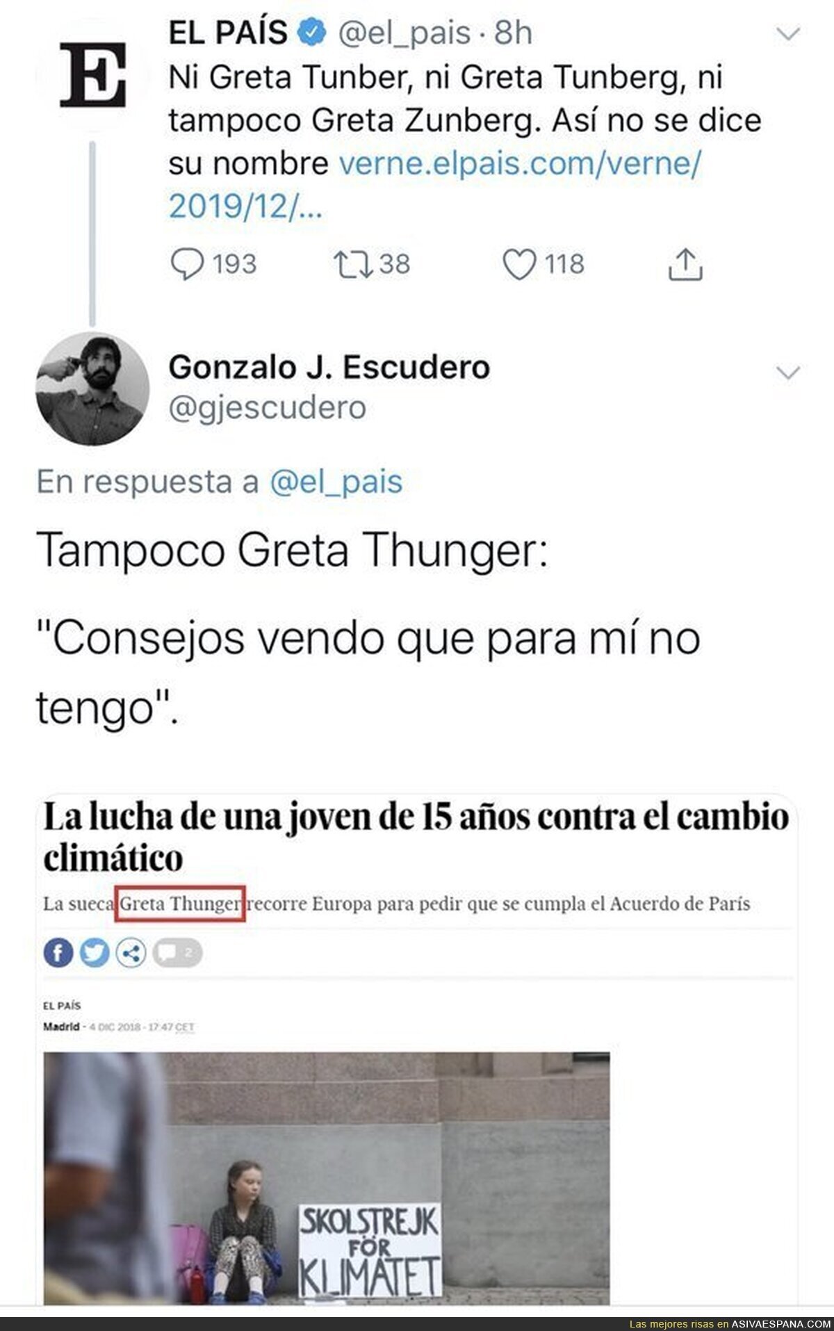 Mega zasca épico a El País