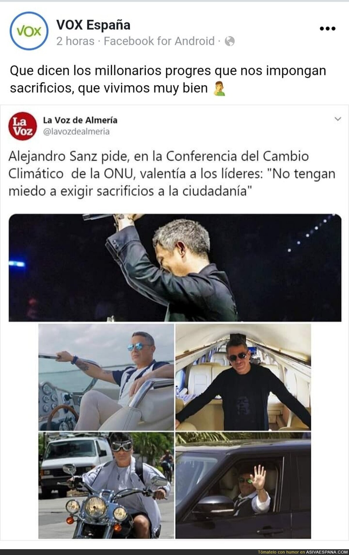 El camelo climático de Alejandro Sanz